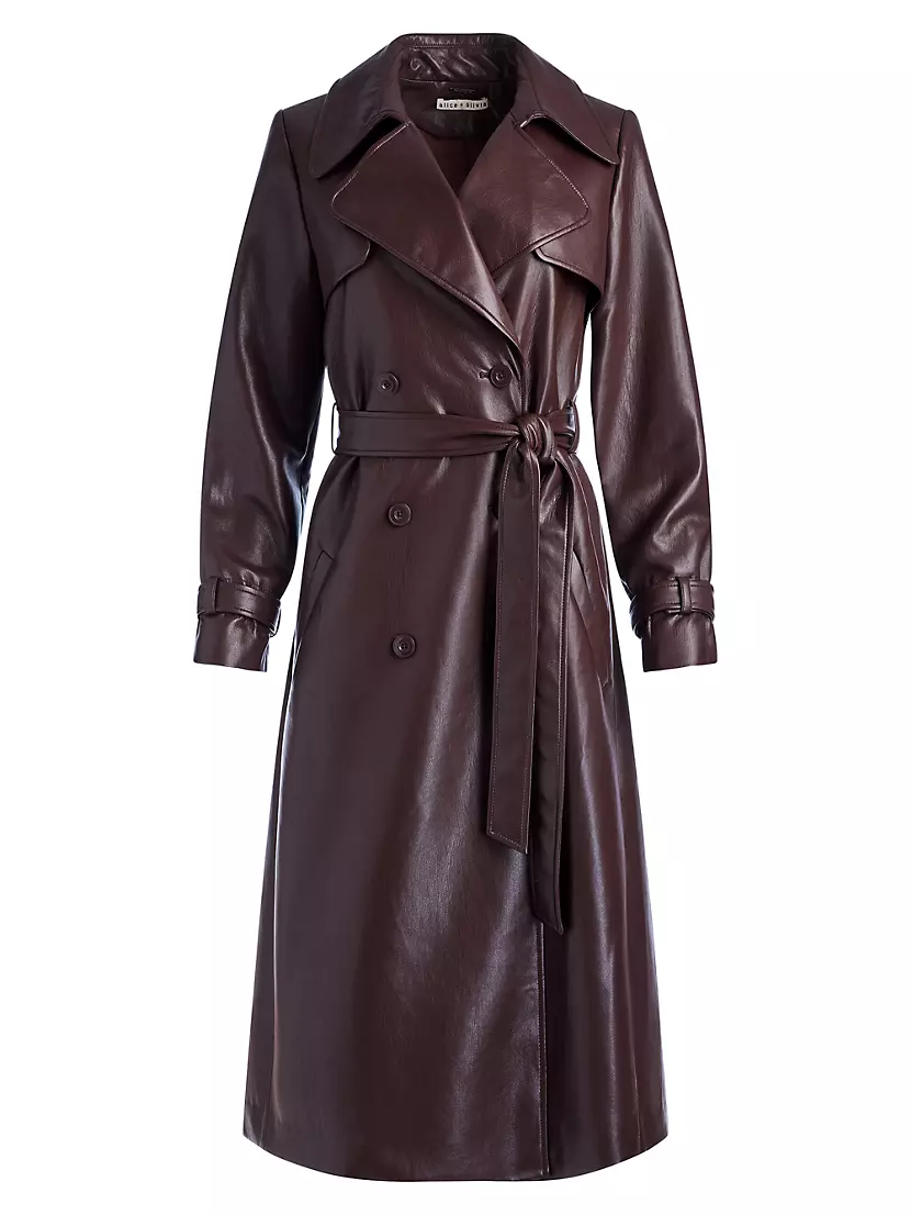 Shop Alice + Coat Olivia Elicia Saks Vegan Trench | Fifth Avenue Leather