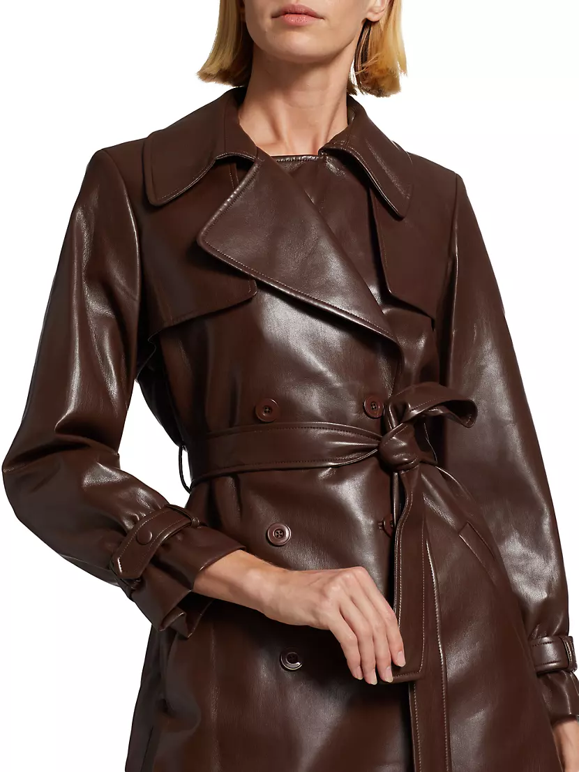 Shop Alice + Olivia Vegan Coat Elicia Leather Trench Avenue | Saks Fifth