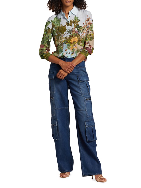 Shop Alice + Olivia Cay Baggy Denim Cargo Jeans | Saks Fifth Shop Alice + Olivia Cay Baggy Denim Cargo Jeans | Saks Fifth