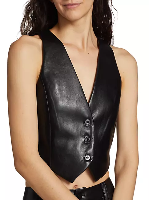 Vegan Leather Cut-Out Vest