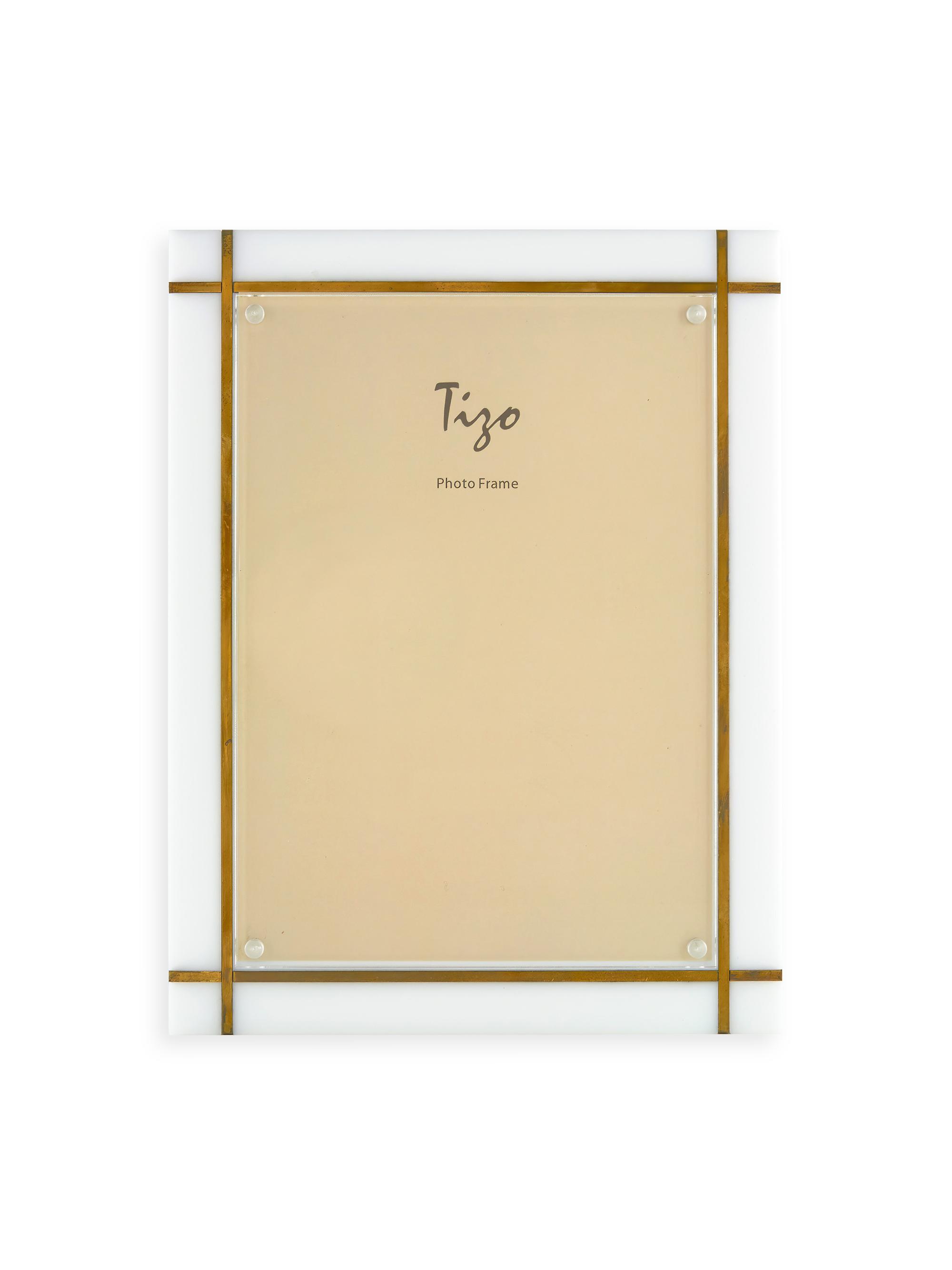 Tizo Lucite Frame With Gold Inlay - Silver 5'' x 7''