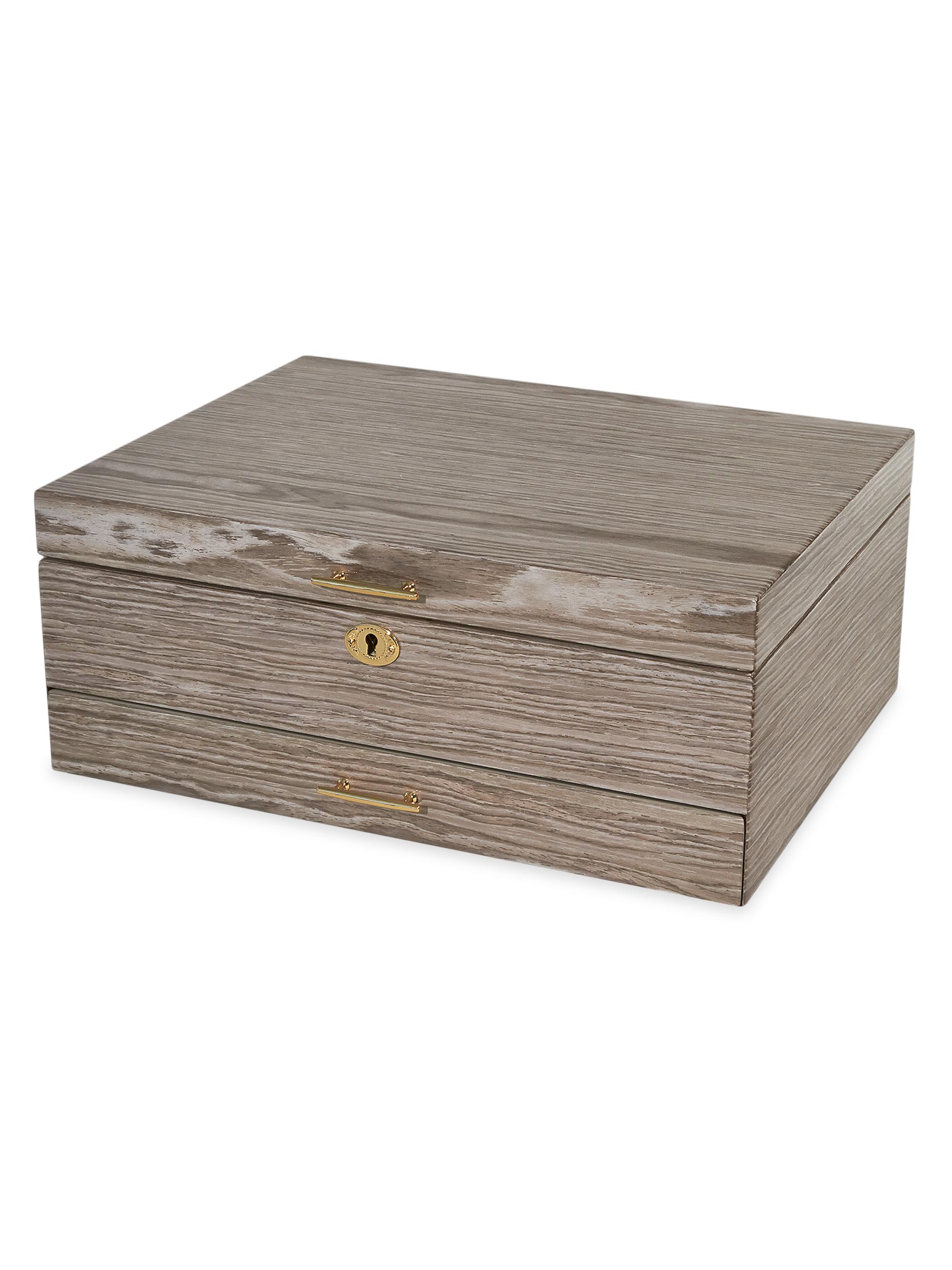 Tizo Wood Jewelry Box - Taupe