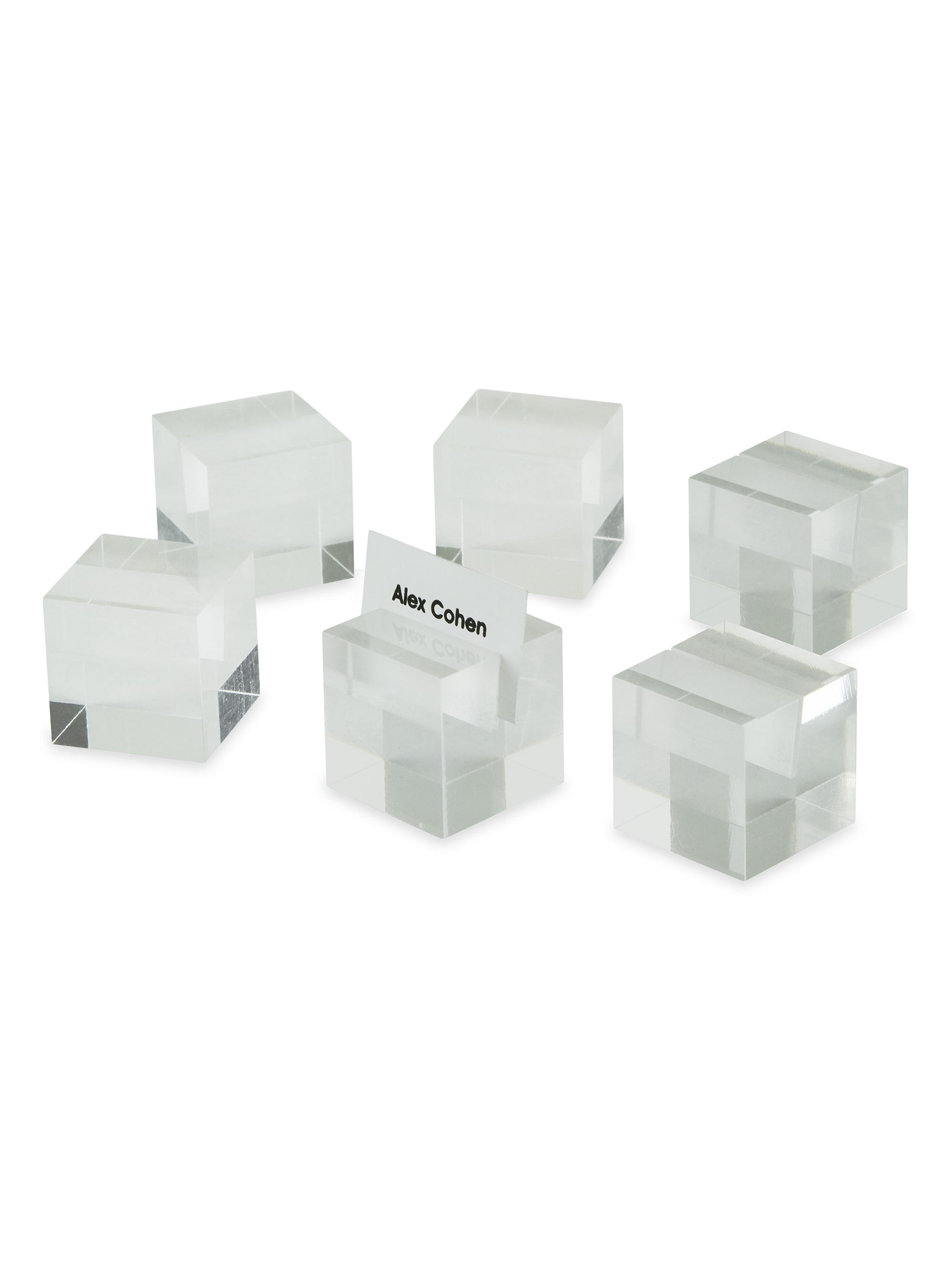 Lucite 6-Piece Place Card Holder Set