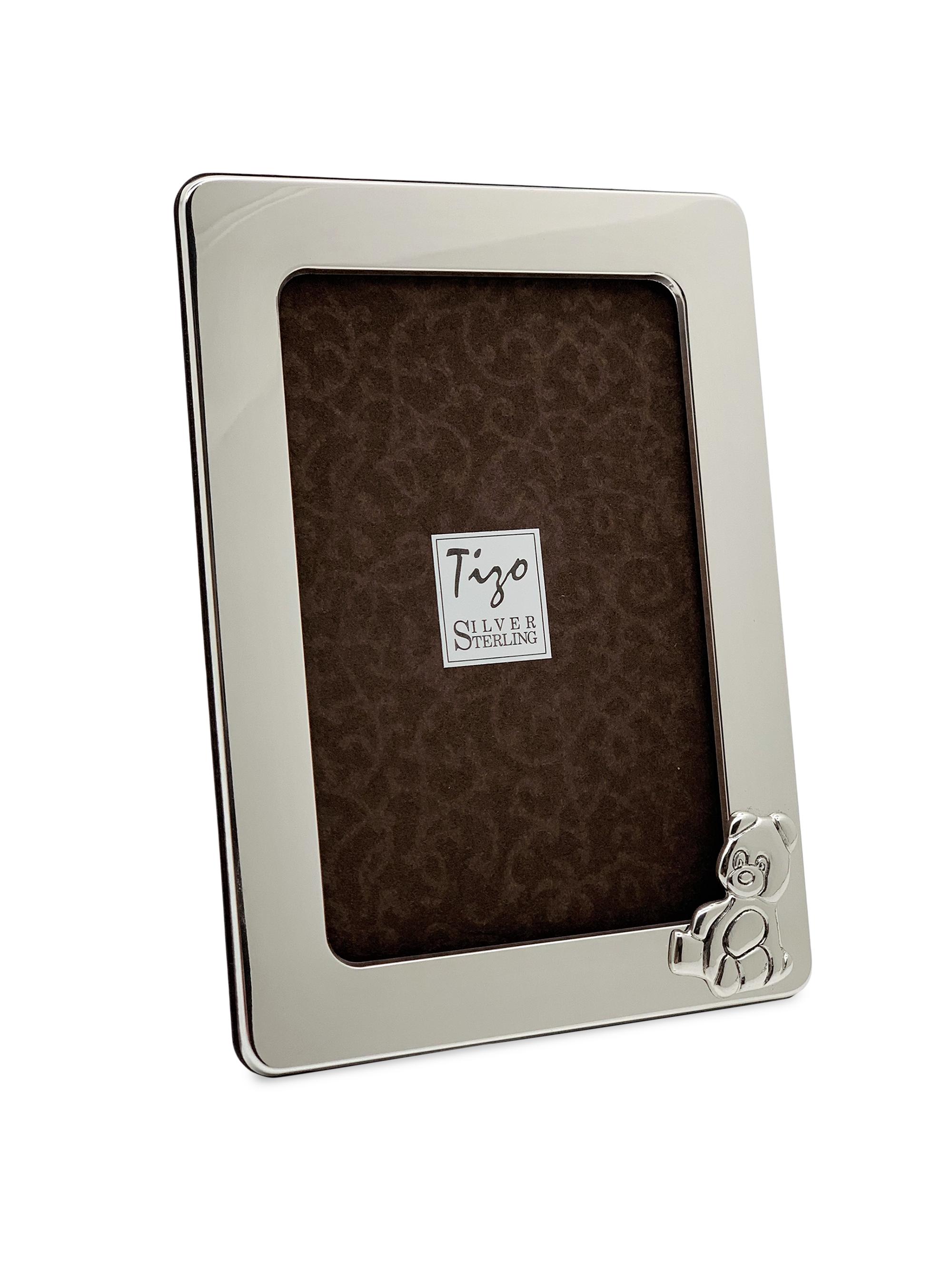 額装テディベアー Tizo Sterling Silver Teddy Bear Baby Frame | Saks Fifth Avenue