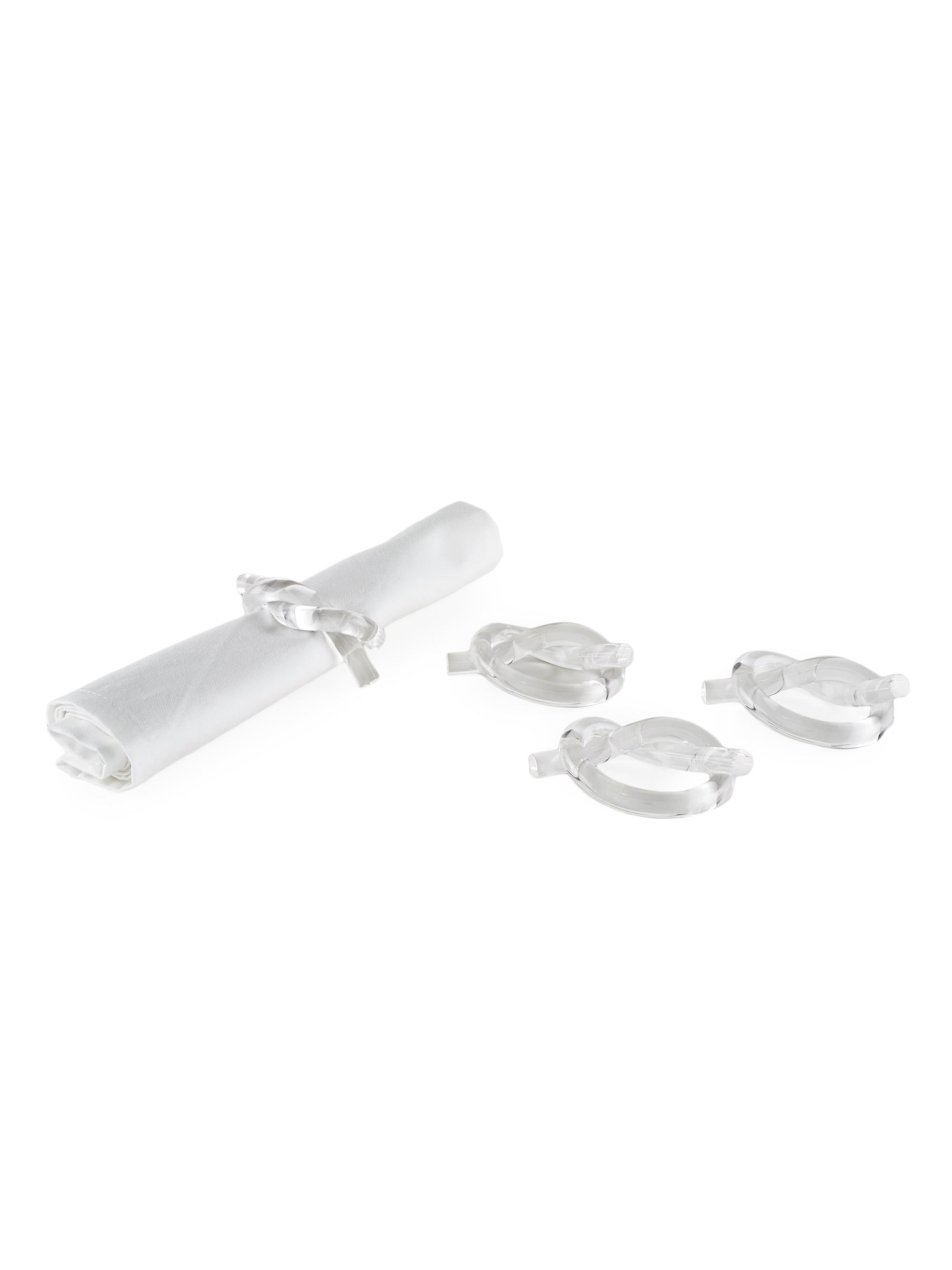 Lucite 4-Piece Knot Napkin Ring Set