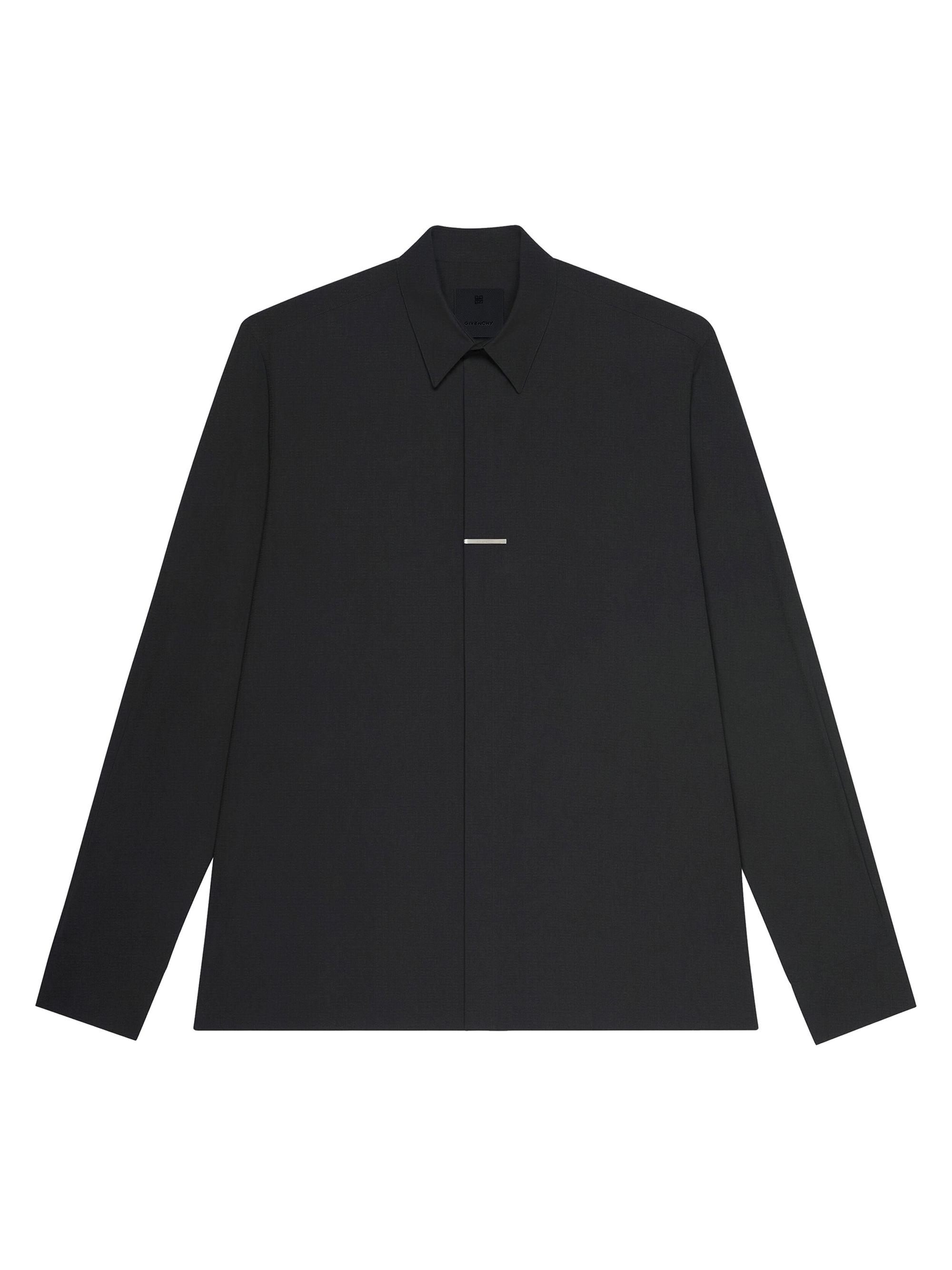 givenchy black dress shirt Givenchy Shirt In Satin Silk With Embroidered Pearls