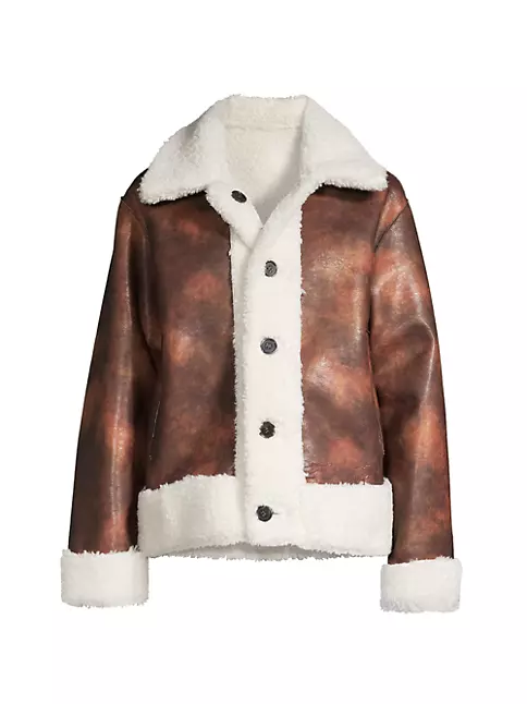 Shop Apparis Charlie Reversible Faux-Leather-&-Shearling Jacket