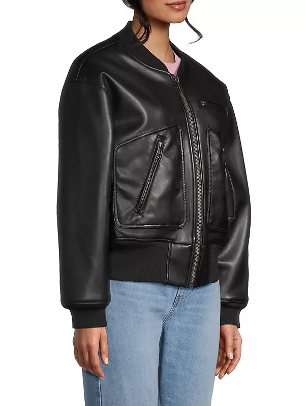Shop Apparis Chaz Faux Leather Bomber Jacket | Saks Fifth Avenue