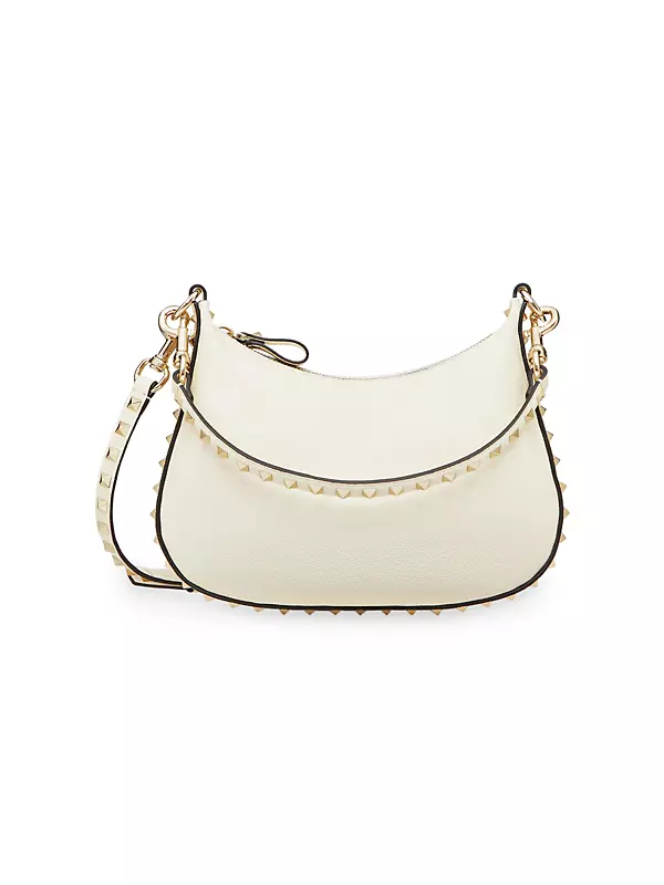 Small Rockstud23 Smooth Calfskin Shoulder Bag for Woman in Ivory