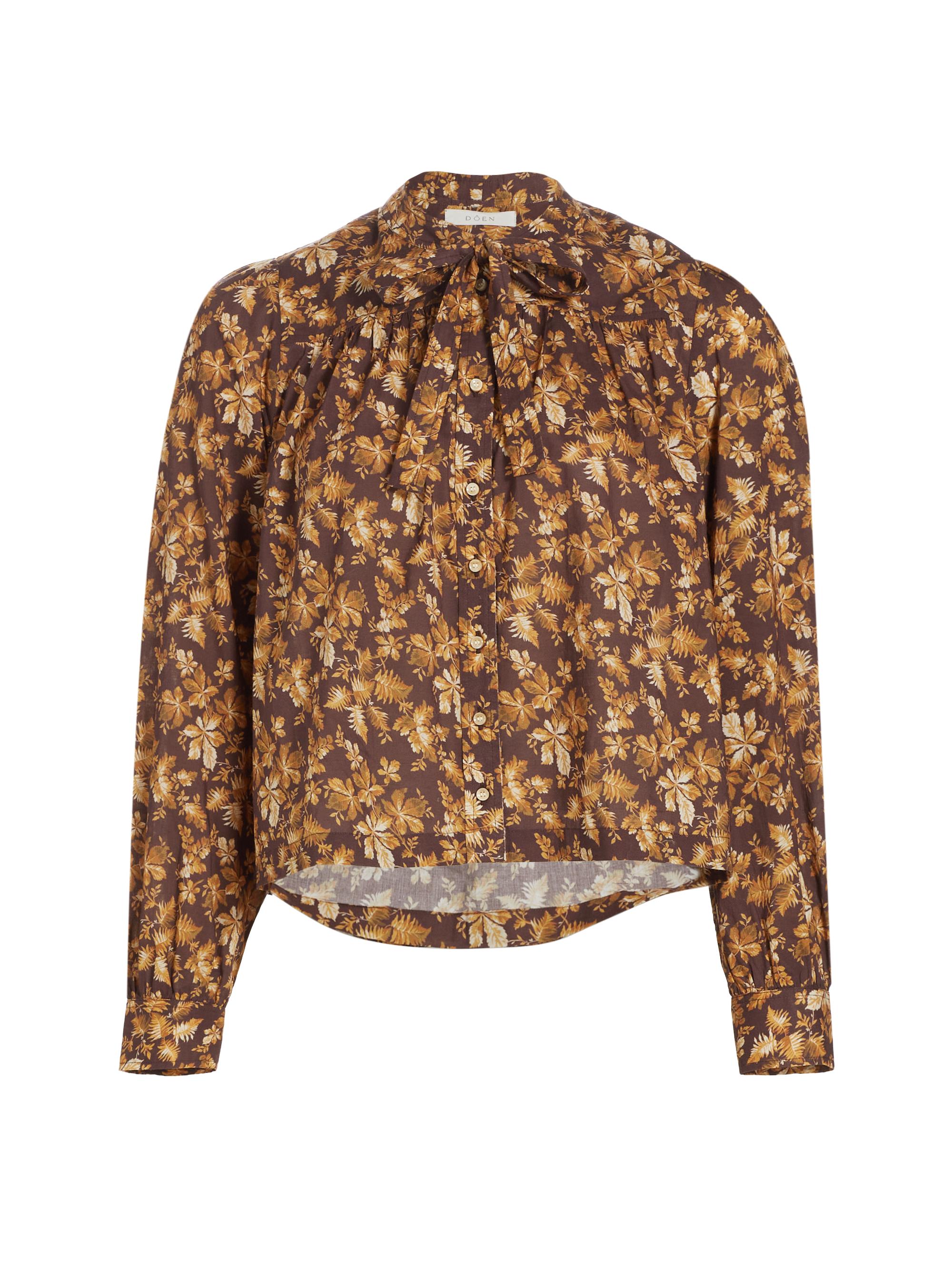 DÔEN Women's Norma Floral Cotton Voile Blouse - Fern Grove Floral