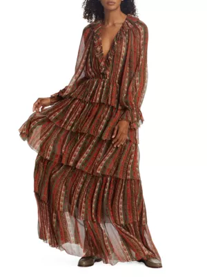 Silk Chiffon Maxi Dress