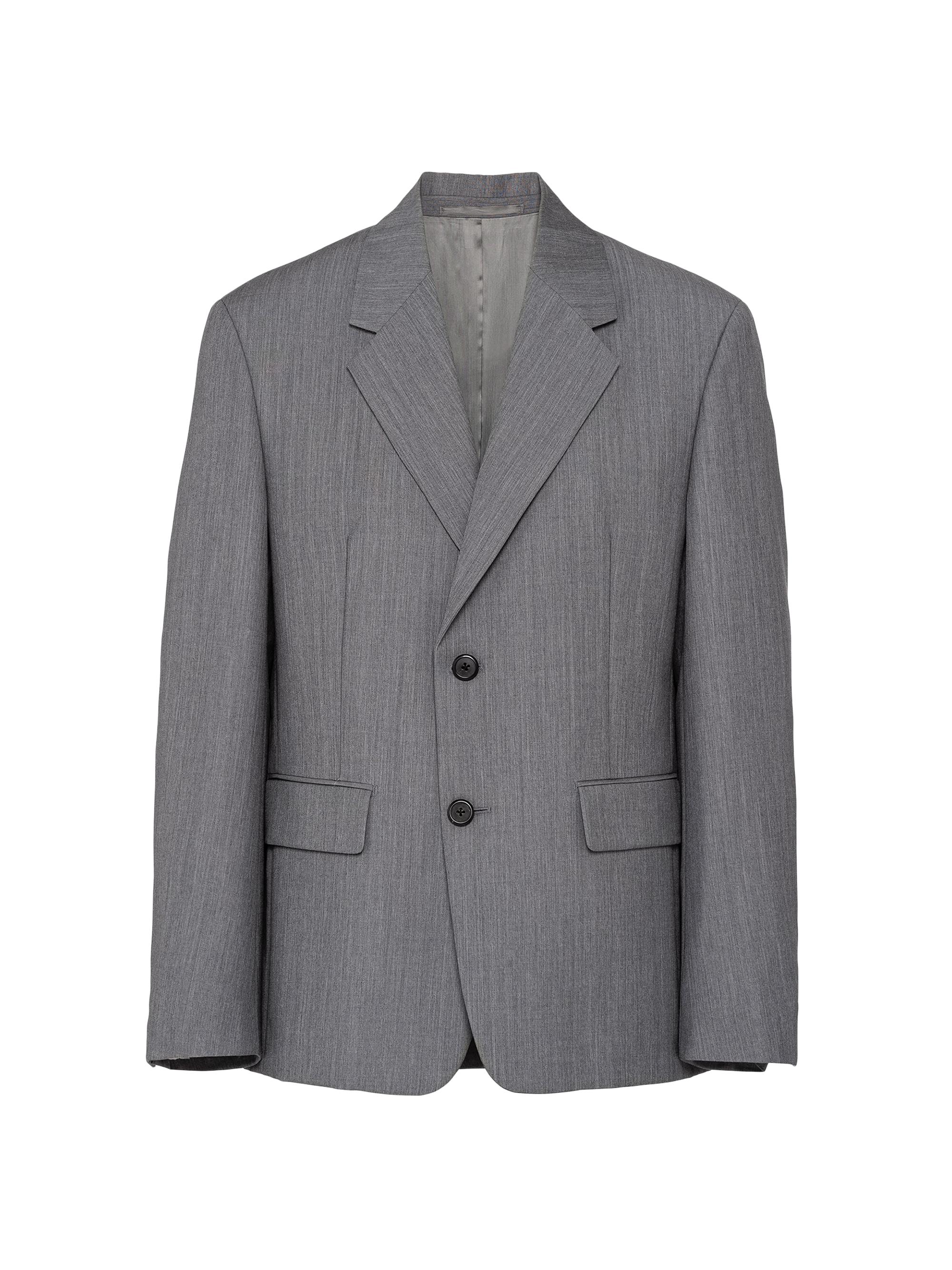 Prada Men's Single-Breasted Mohair Wool Jacket - Grey