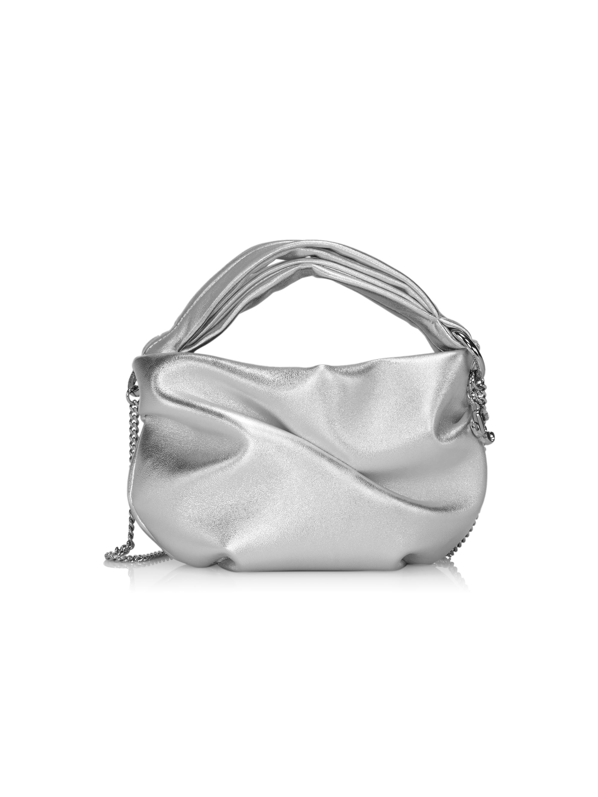 Jimmy Choo Women's Bonny Metallic Leather Top-Handle Bag - Silver