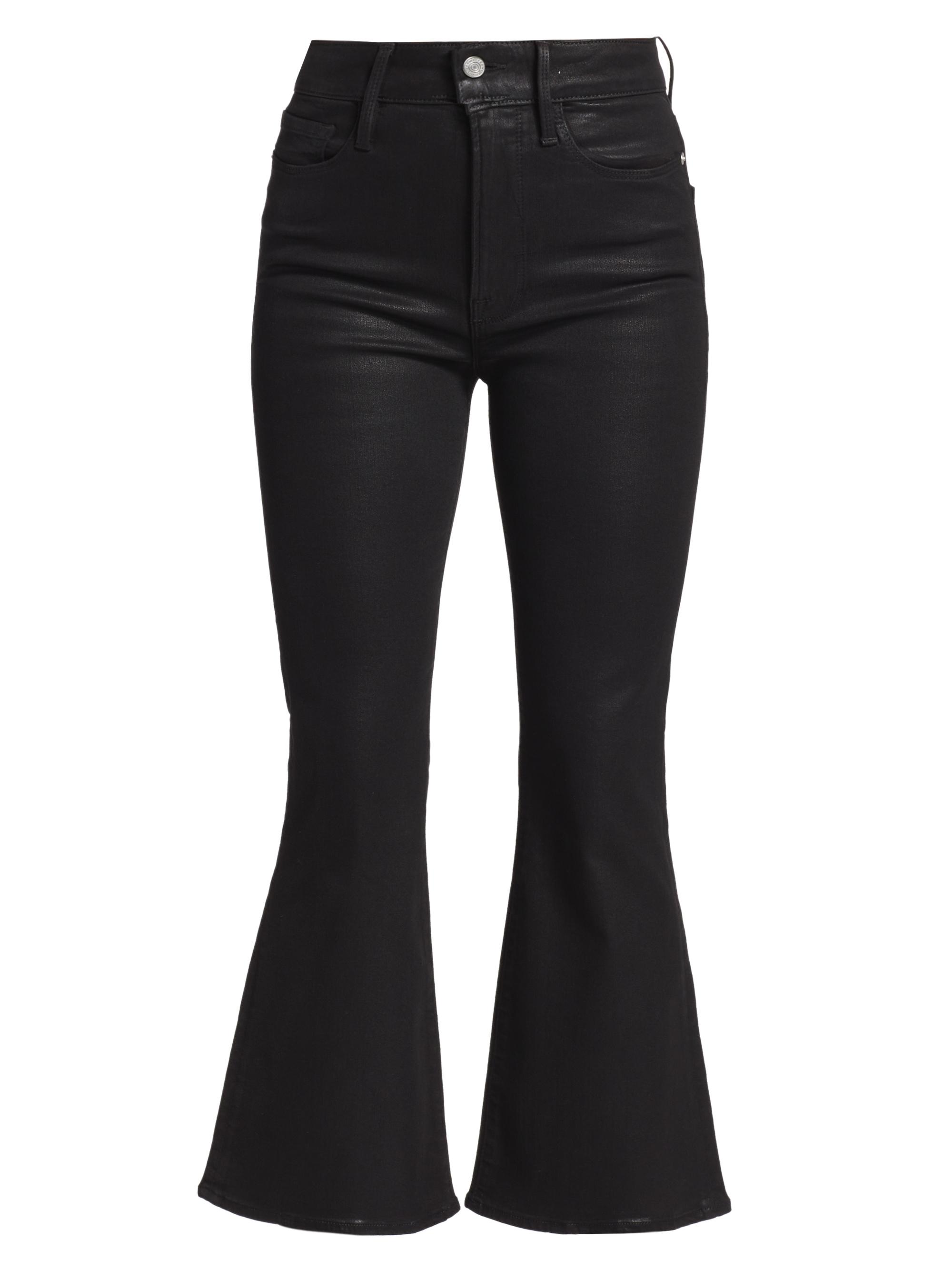 FRAME Le Crop Flare Coated Jeans | Saks Fifth Avenue