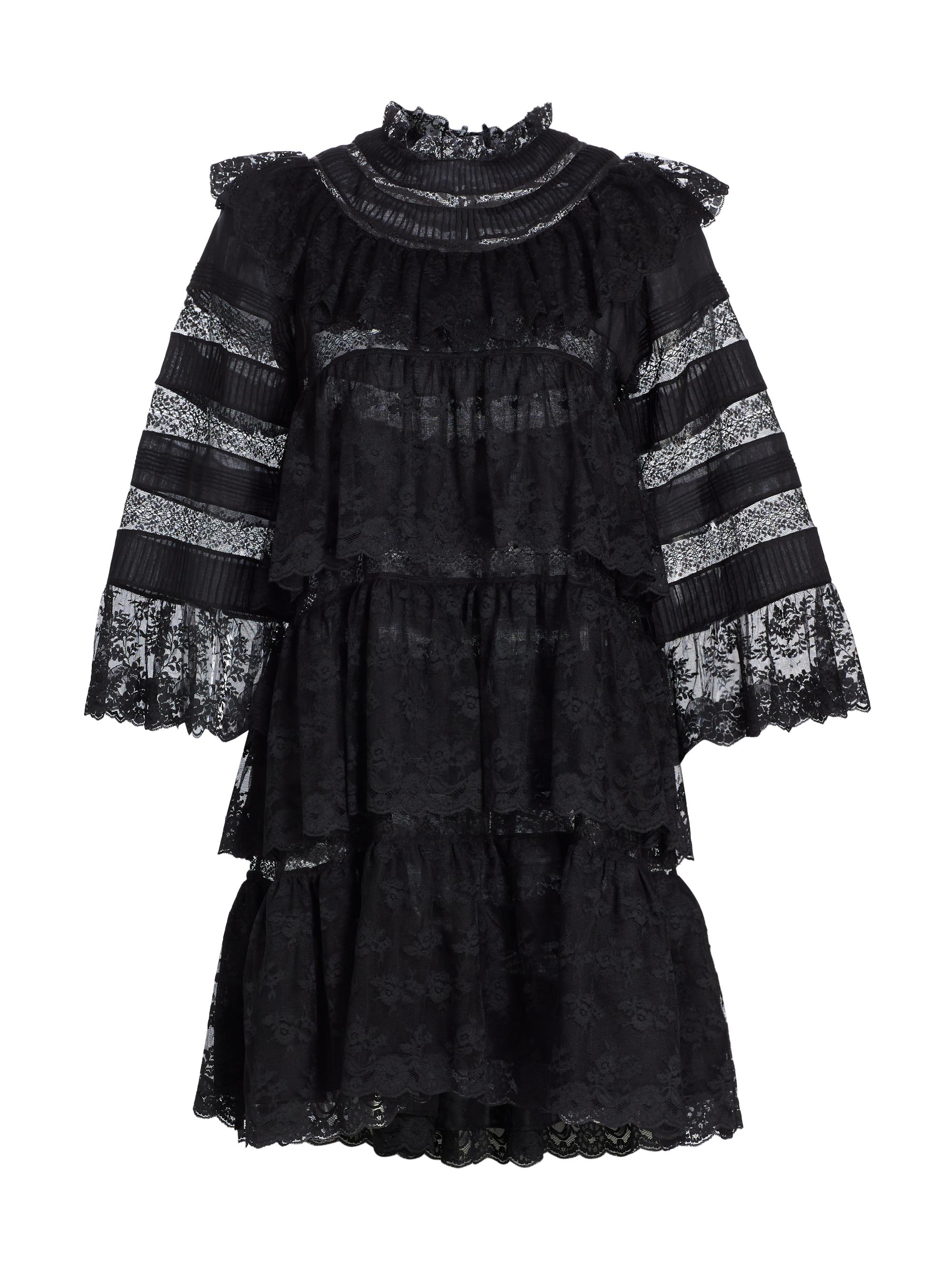 DÔEN Women's Oralie Lace Tiered Dress - Black