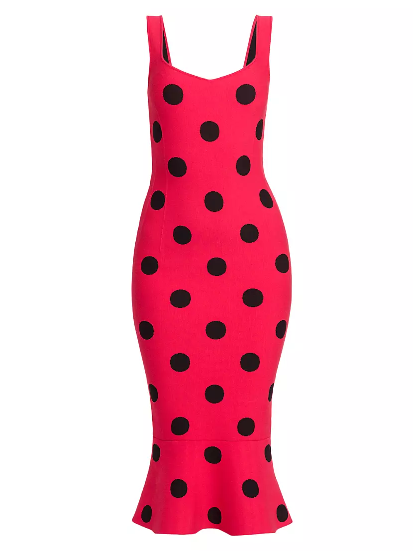 Shop Marni Knit Polka-Dot Midi-Dress | Saks Fifth Avenue