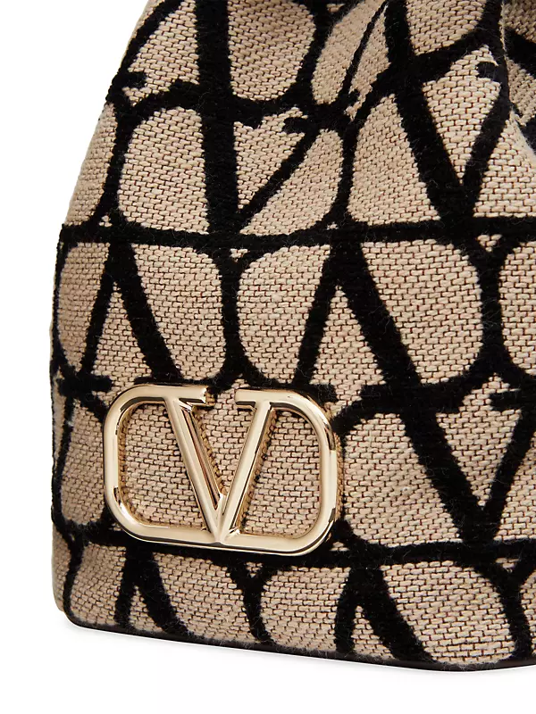 Valentino Mini Leather Signature Bucket Bag