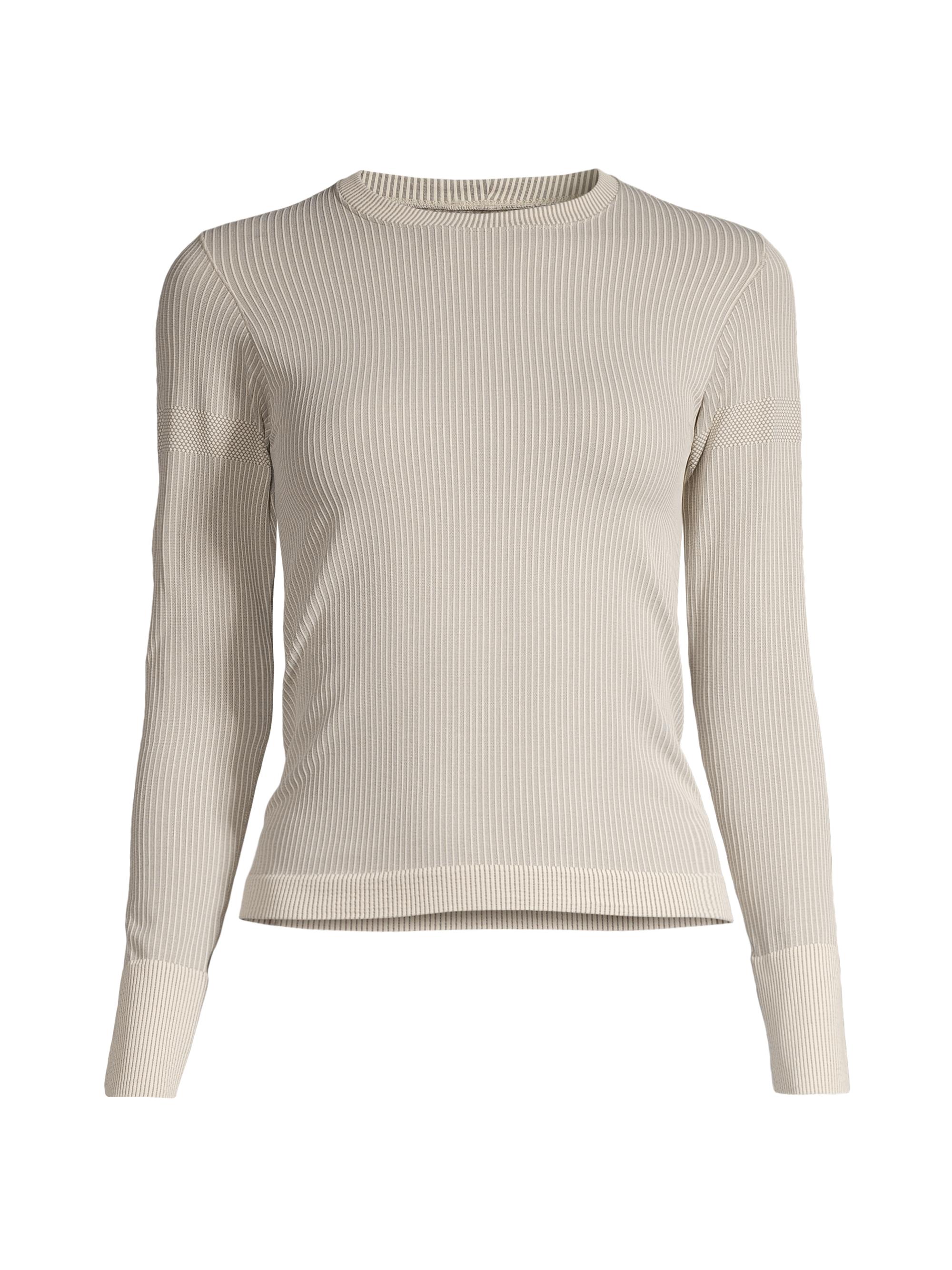 Cordova Women's Baselayer Compression Rib-Knit Ski Top - Ecru