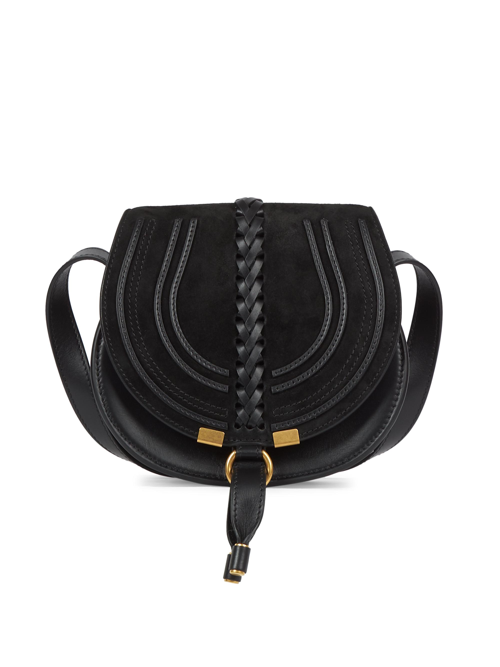 Chloé Women's  Marcie Suede & Leather Saddle Bag - Black