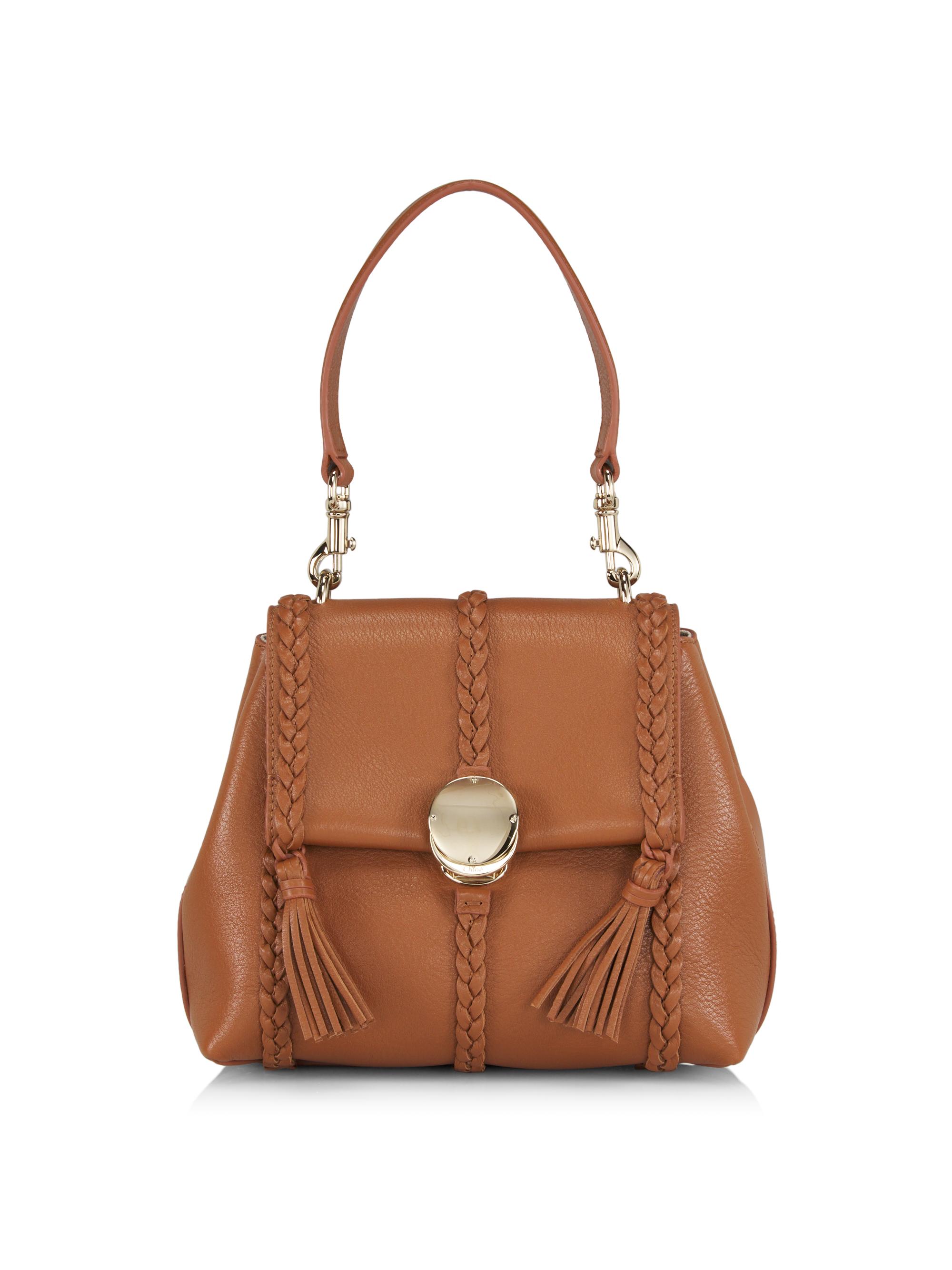 Chloé Women's Penelope  Braided Leather Shoulder Bag - Caramel