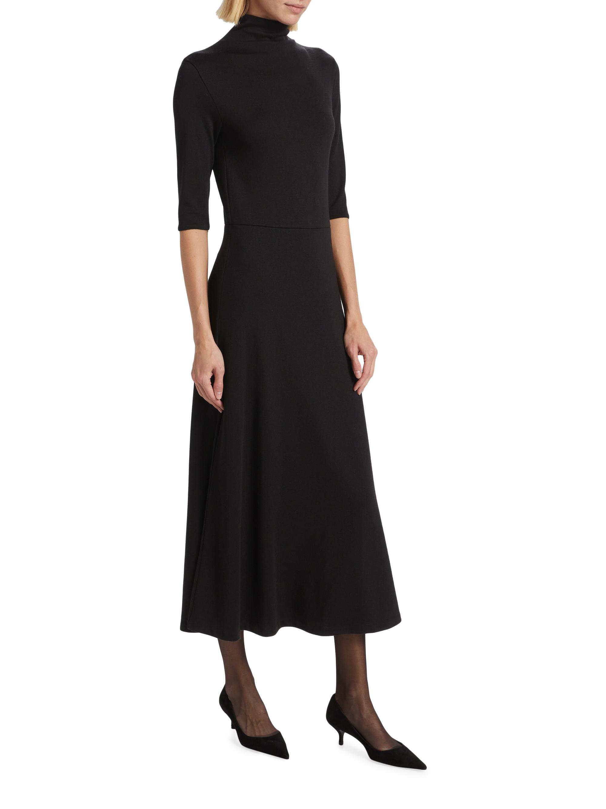 Vince Elbow Sleeve Turtleneck Dress - Malachite