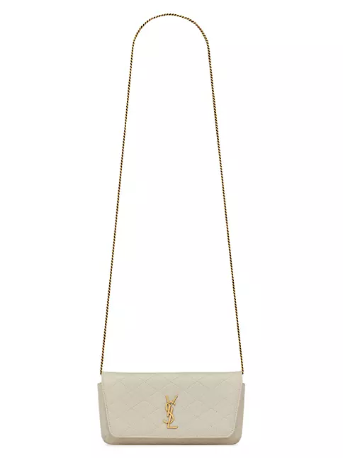 Gaby Small Quilted Leather Shoulder Bag in White - Saint Laurent