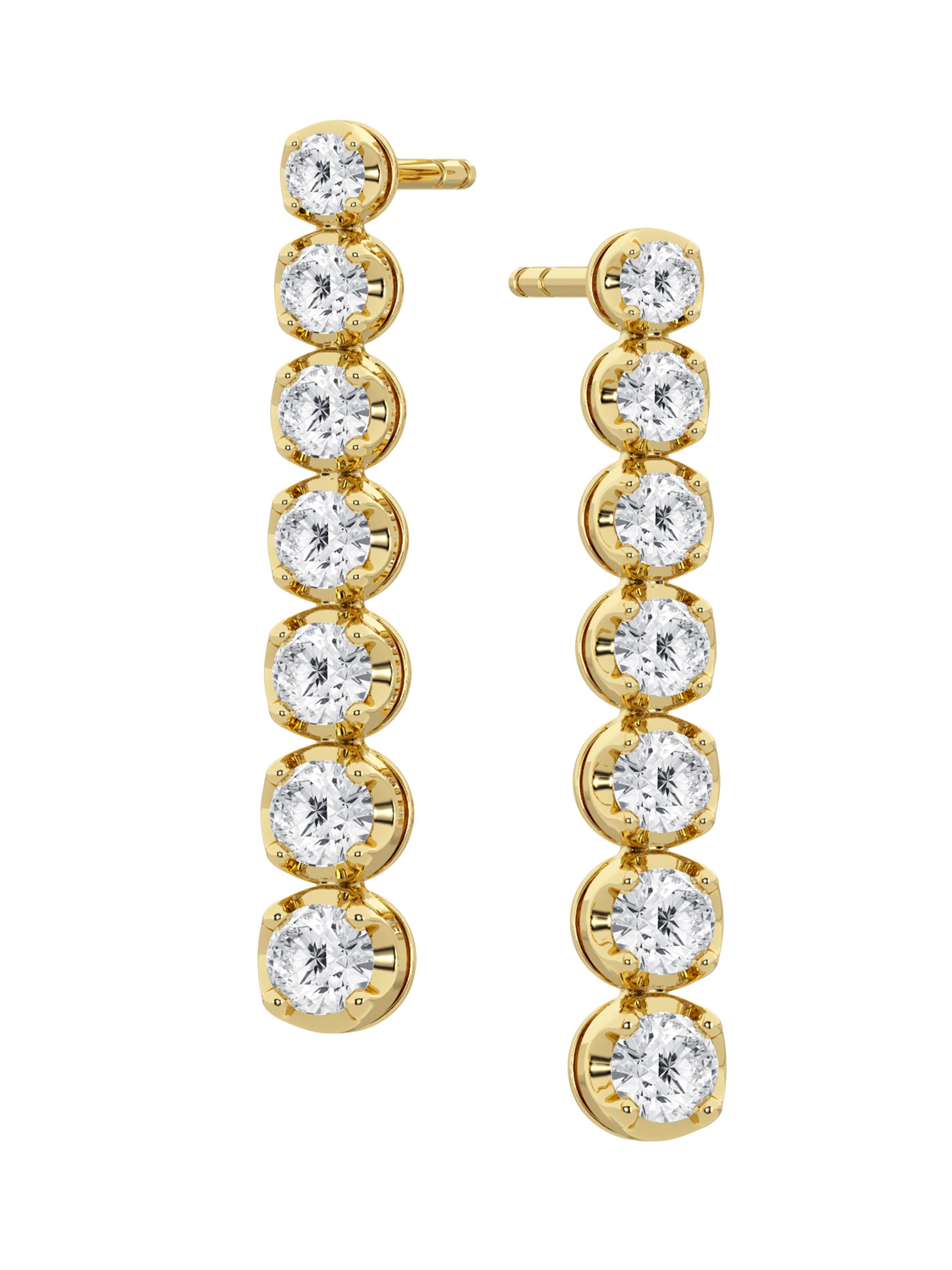Saks Fifth Avenue Collection Women's 14K Yellow Gold & 0.72 TCW Natural Diamond Drop Earrings - Yellow Gold