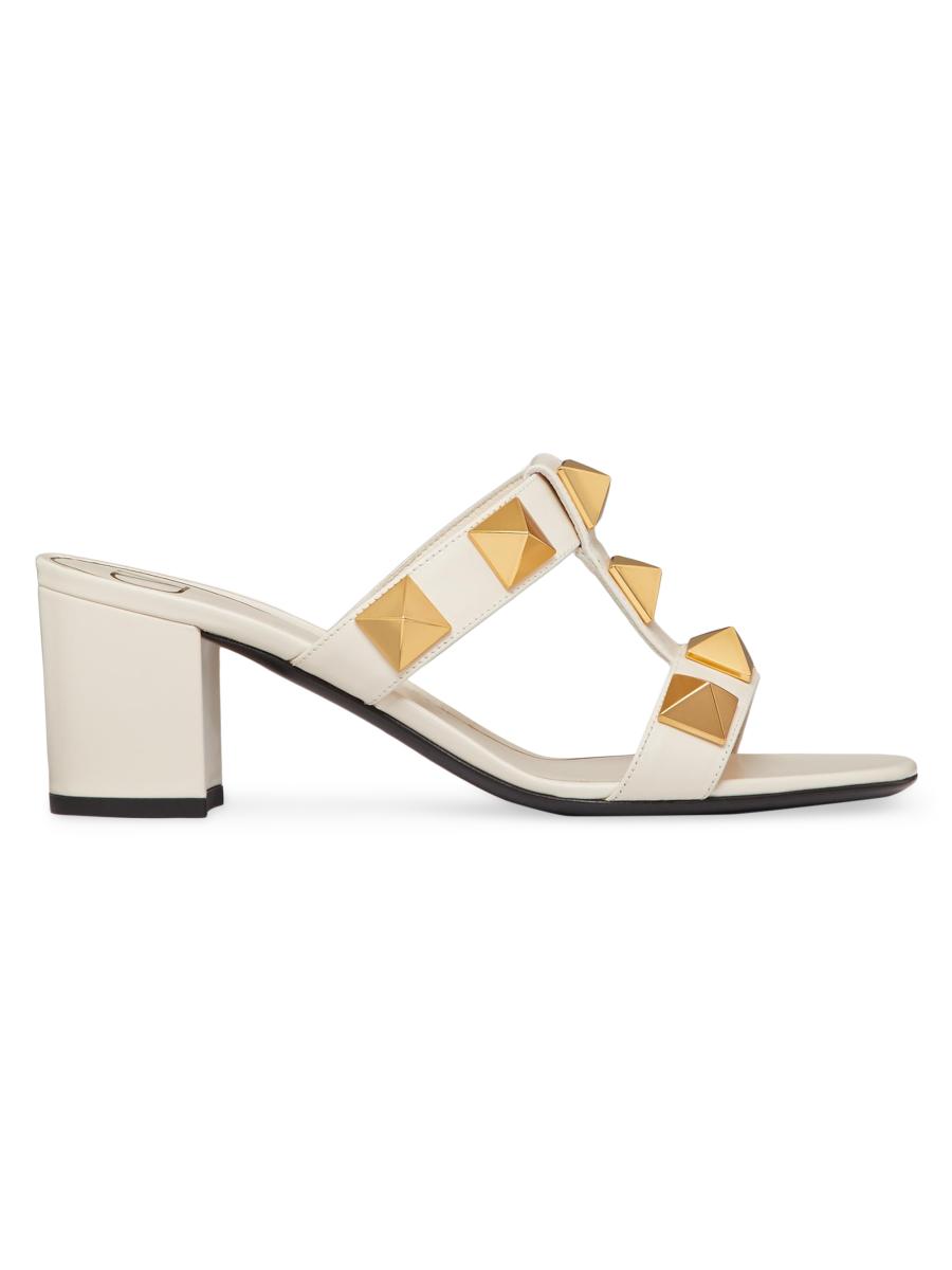 【VALENTINO】Roman Stud Mule Sandals/追跡+関税+全国送料込み Valentino Garavani Roman Stud Flat Mules | Black | FARFETCH