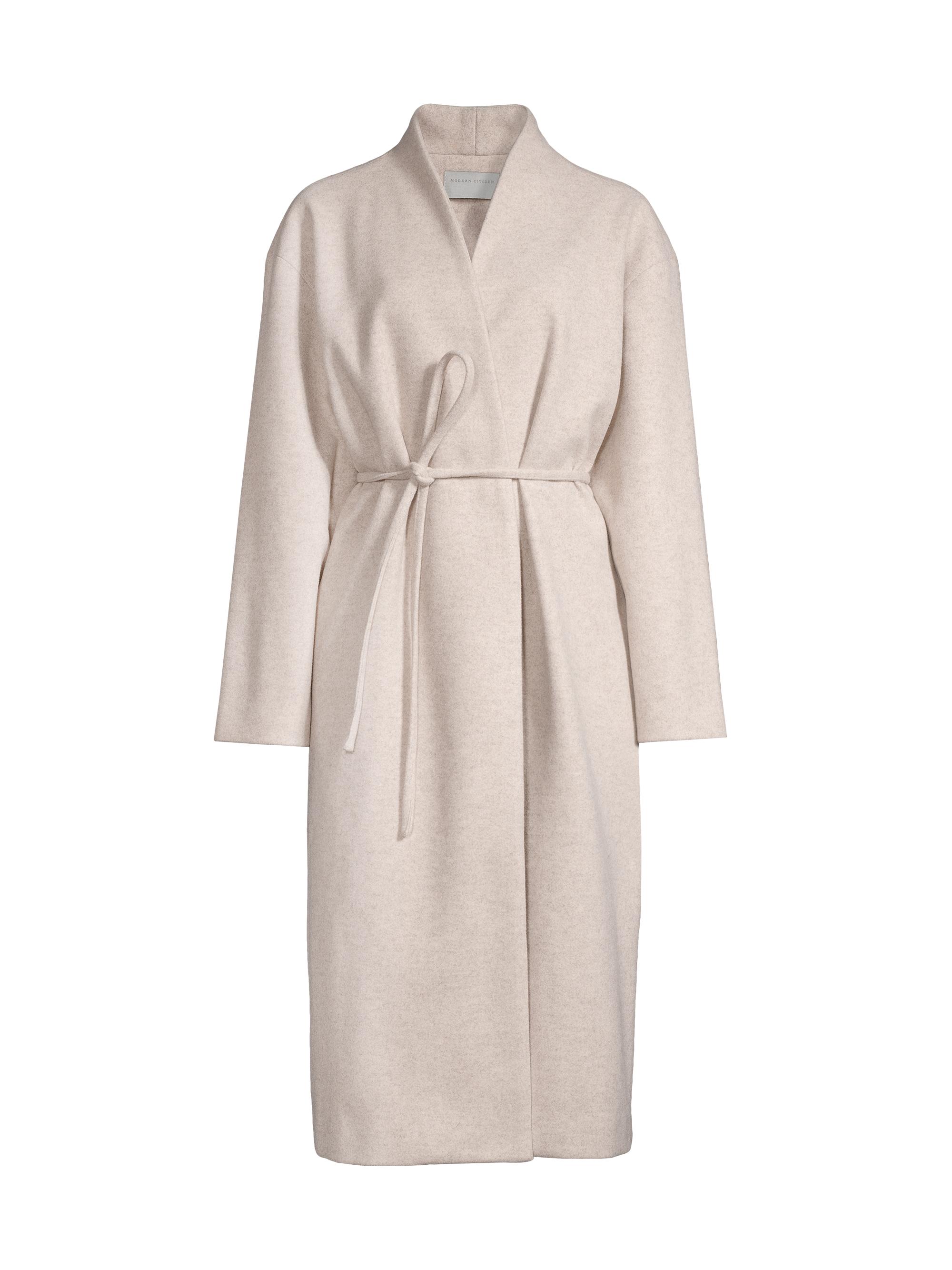 Modern Citizen Women's Reagan Long Belted Coat - Oatmeal