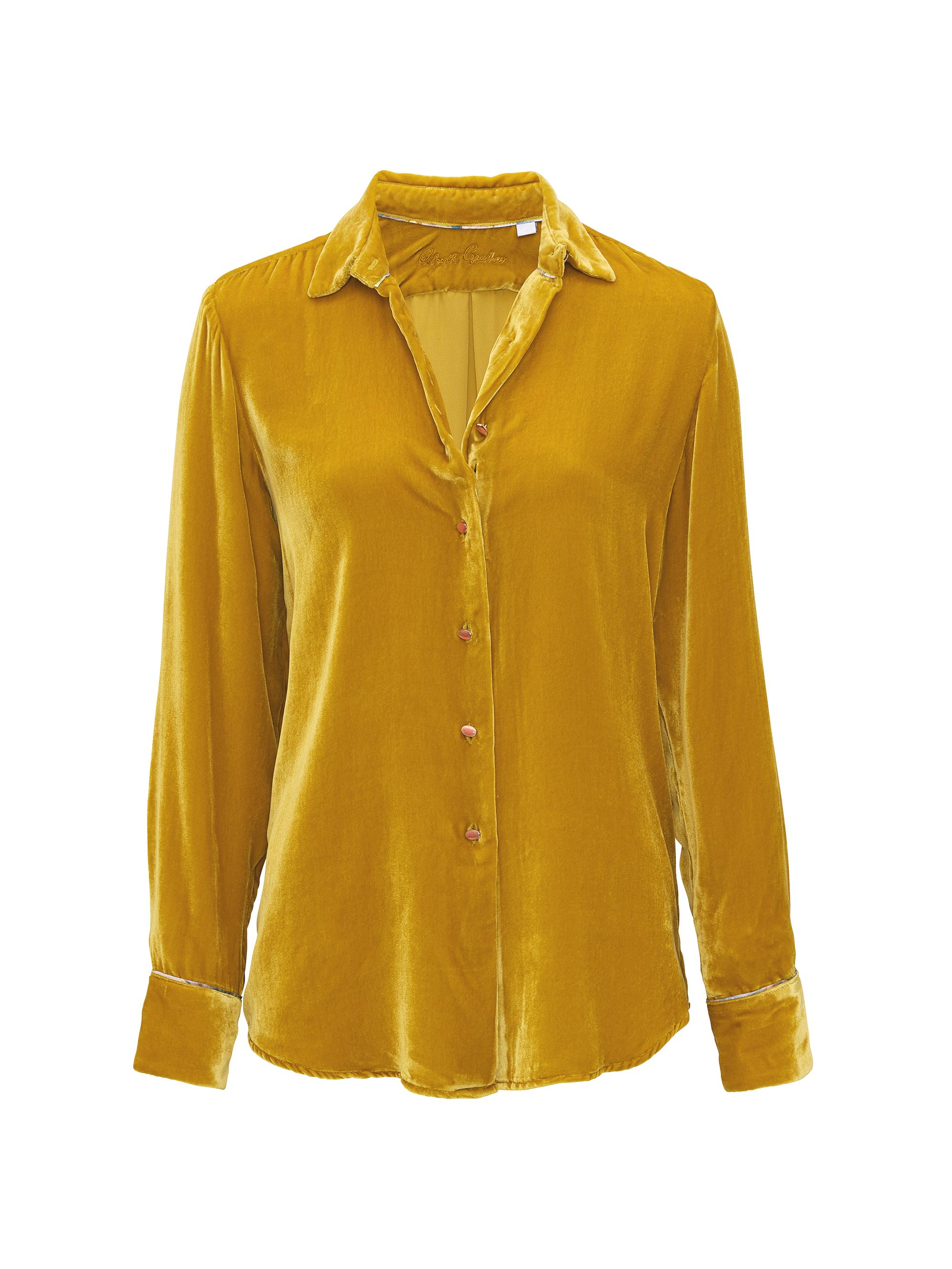 Robert Graham Women's Carrie Velvet Buttoned Shirt - Gold