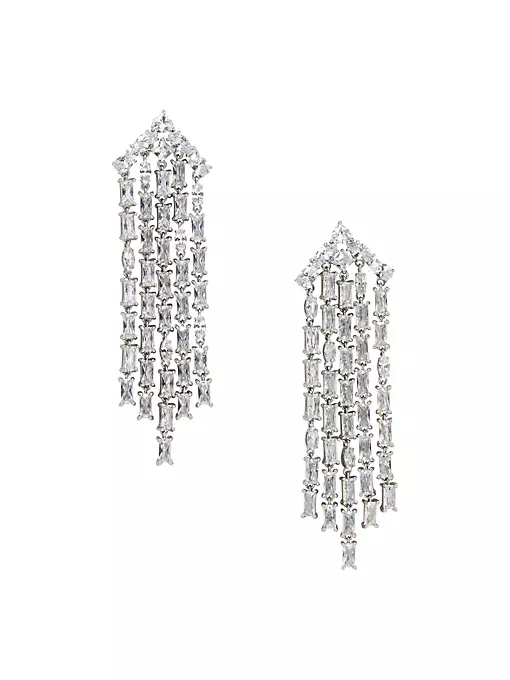 kate spade new york - Showtime Gold-Plated & Cubic Zirconia Fringe Earrings