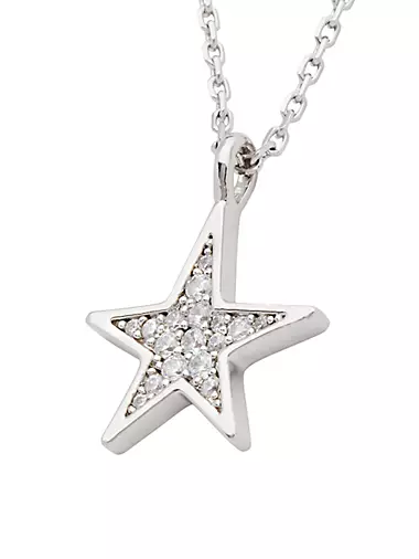 You're A Star Silvertone & Cubic Zirconia Pendant Necklace