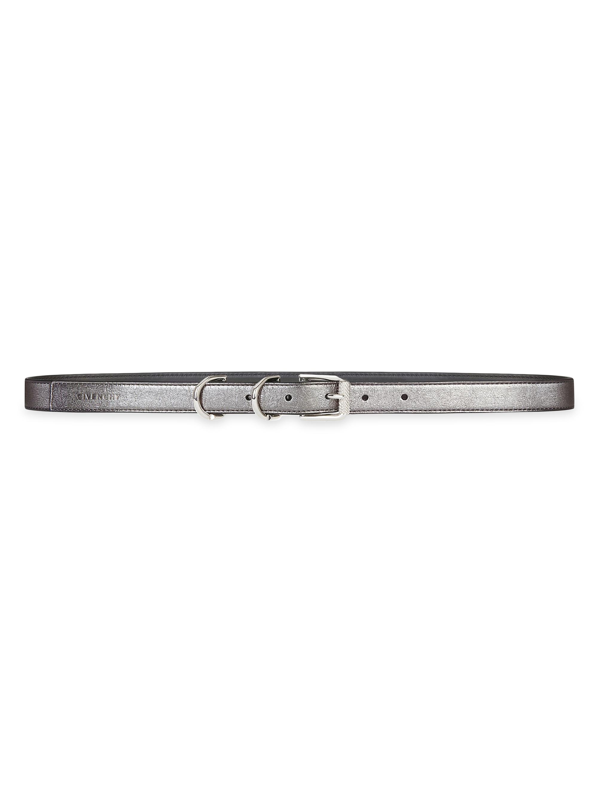 Givenchy Women's Voyou Belt In Laminated Leather - Silvery Grey