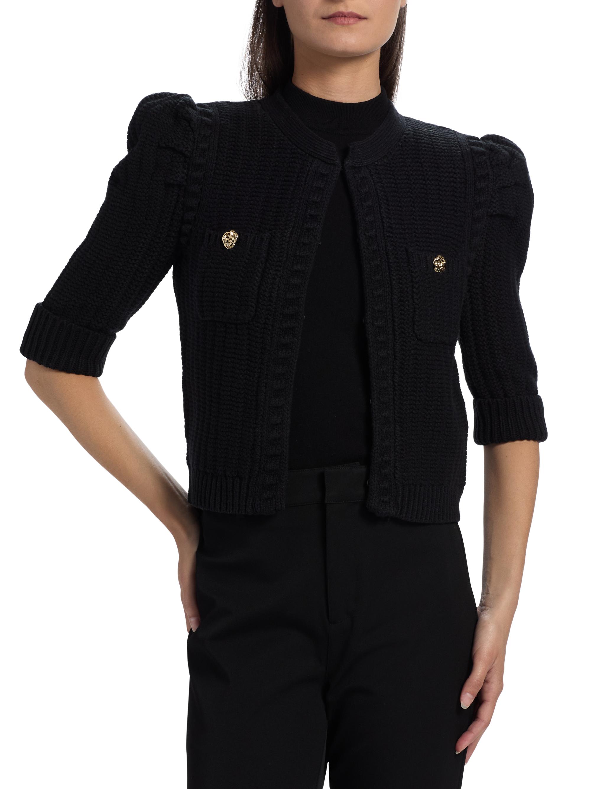 L'AGENCE Delilah Cropped Textured Cardigan | Saks Fifth Avenue