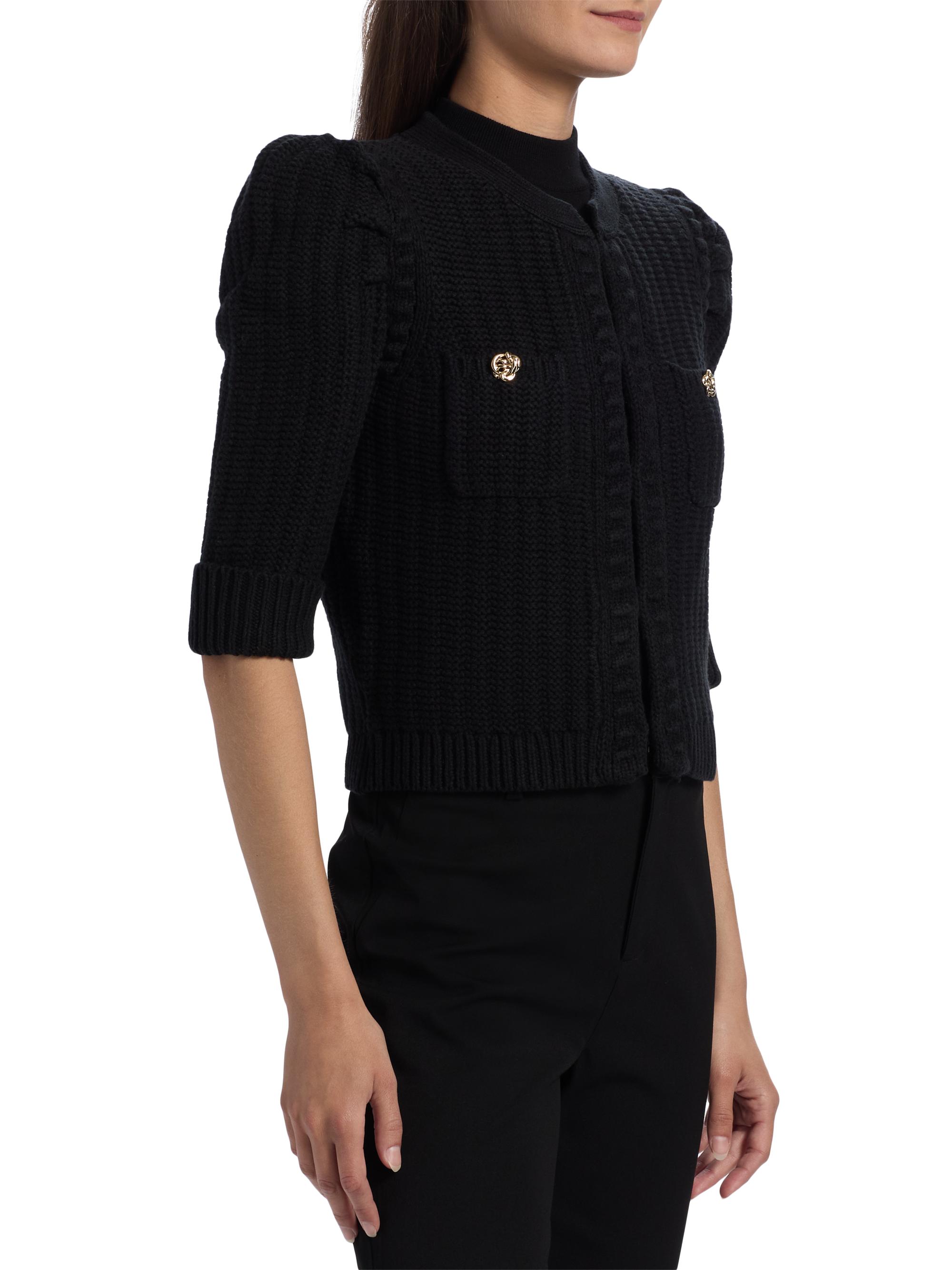 イサーハレル L'AGENCE Delilah Cropped Textured Cardigan | Saks Fifth Avenue