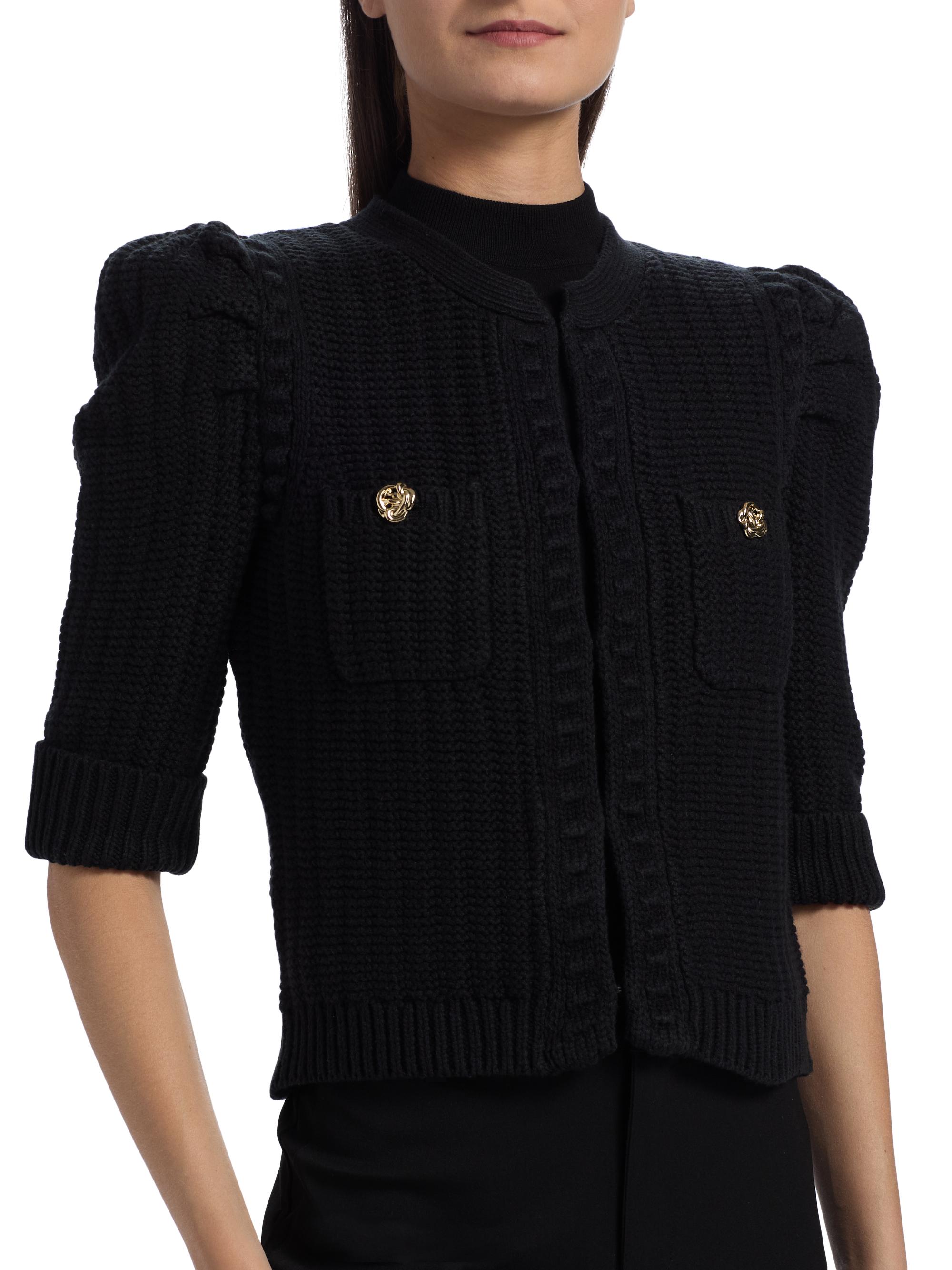 L'AGENCE Delilah Cropped Textured Cardigan | Saks Fifth Avenue