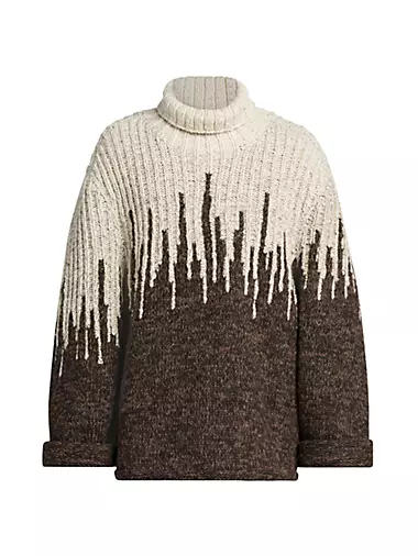 Colorblocked Wool Turtleneck Sweater