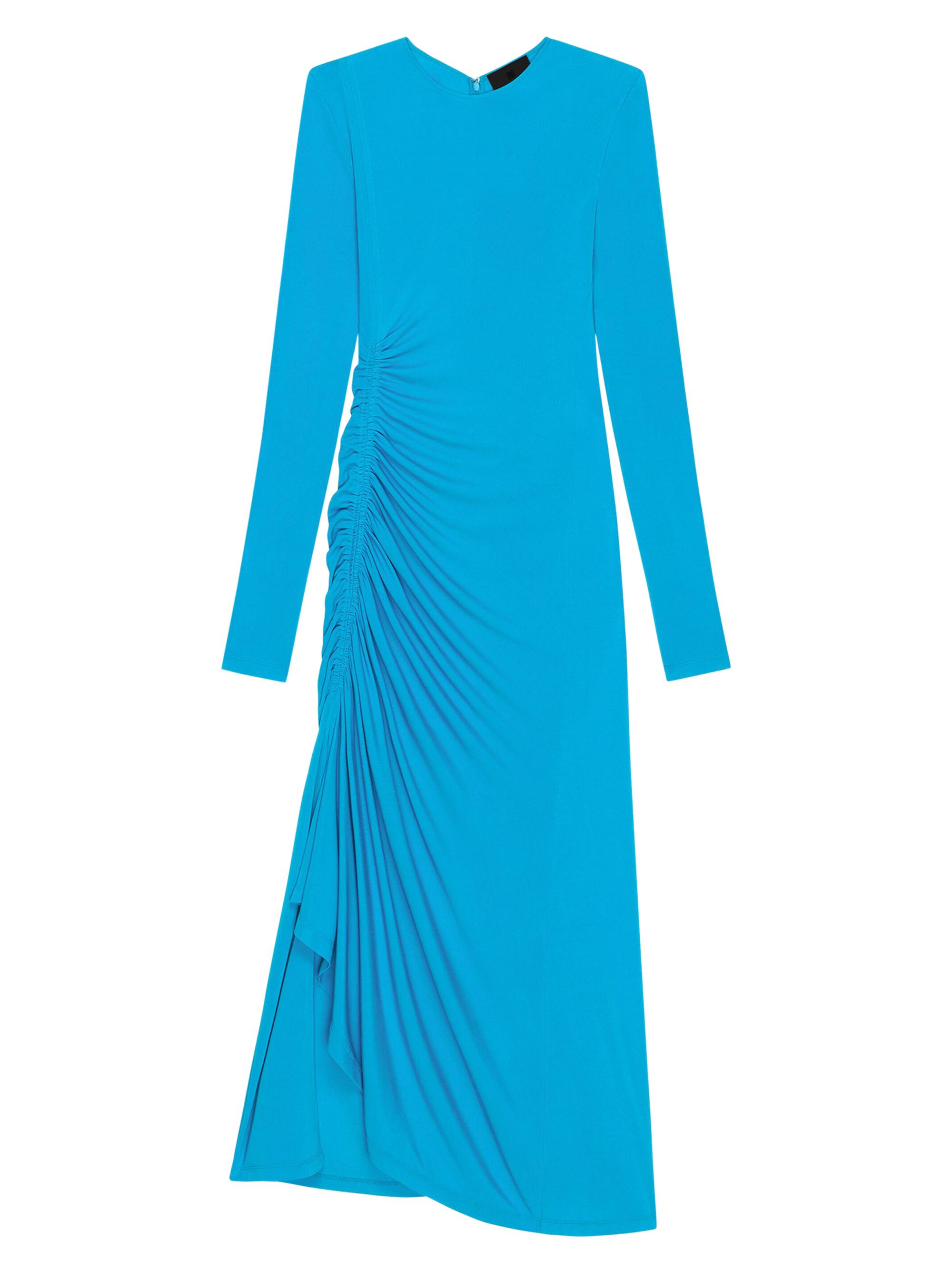 Givenchy Women's Draped Dress In Crepe - Acqua Marine