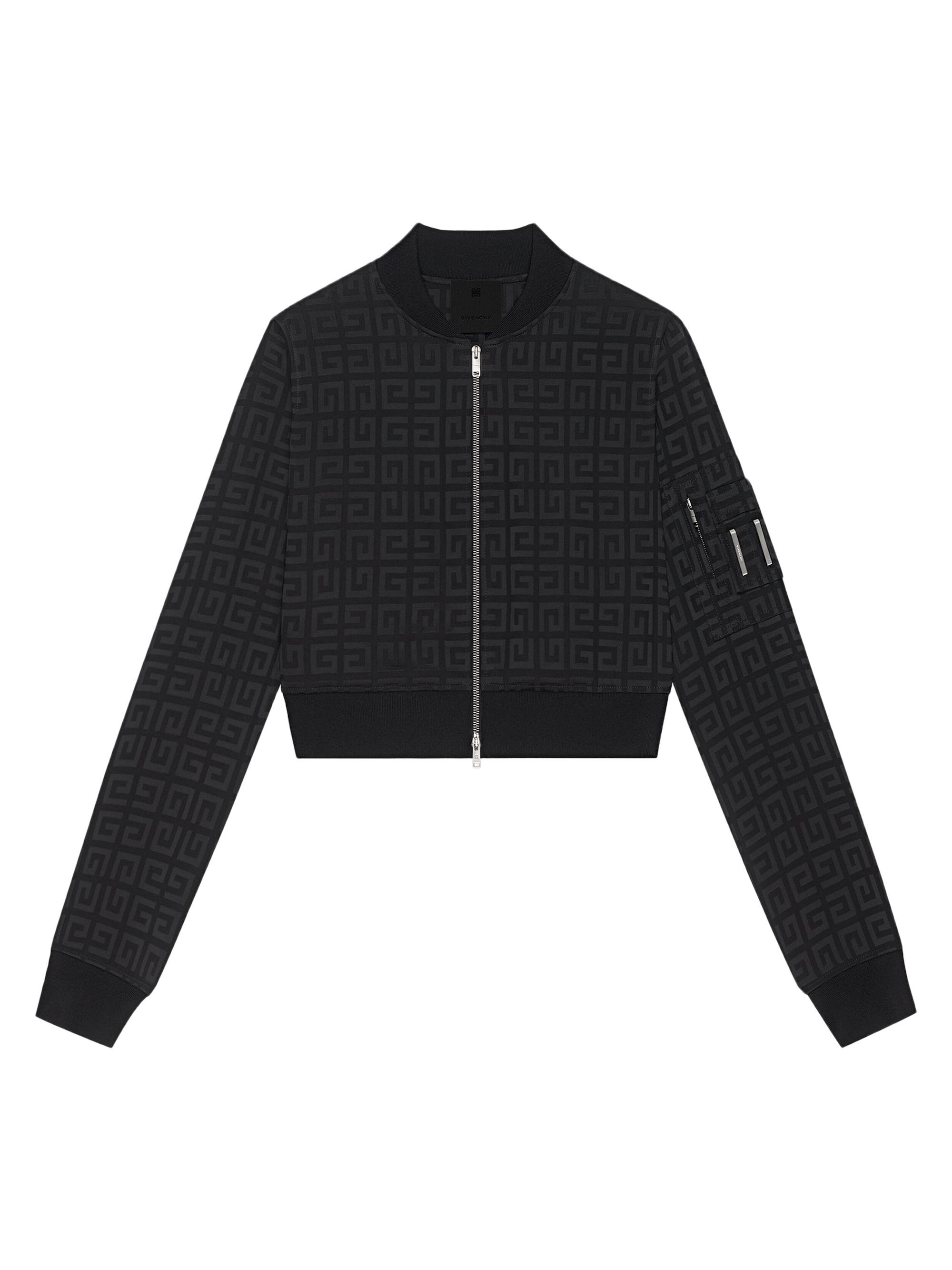 Givenchy Women's Cropped Bomber In 4G Jacquard - Black