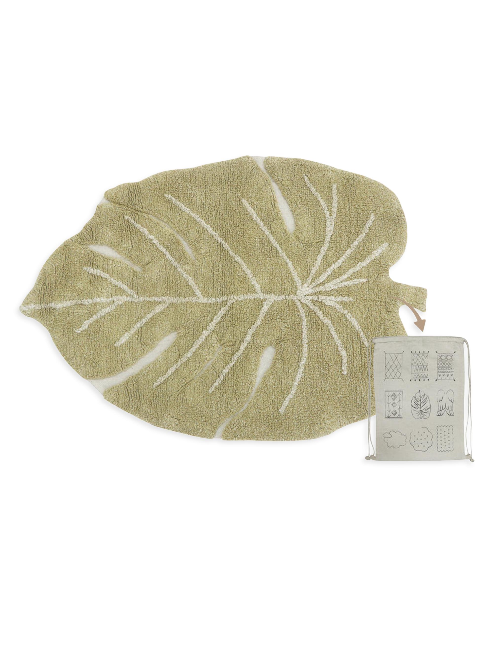 Lorena Canals Washable Rug Mini Monstera - Olive Natural