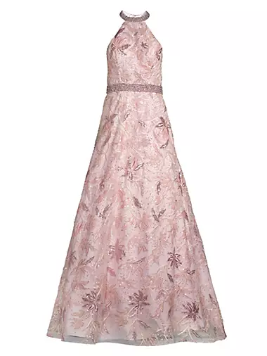 Bead & Rhinestone-Embellished Gown