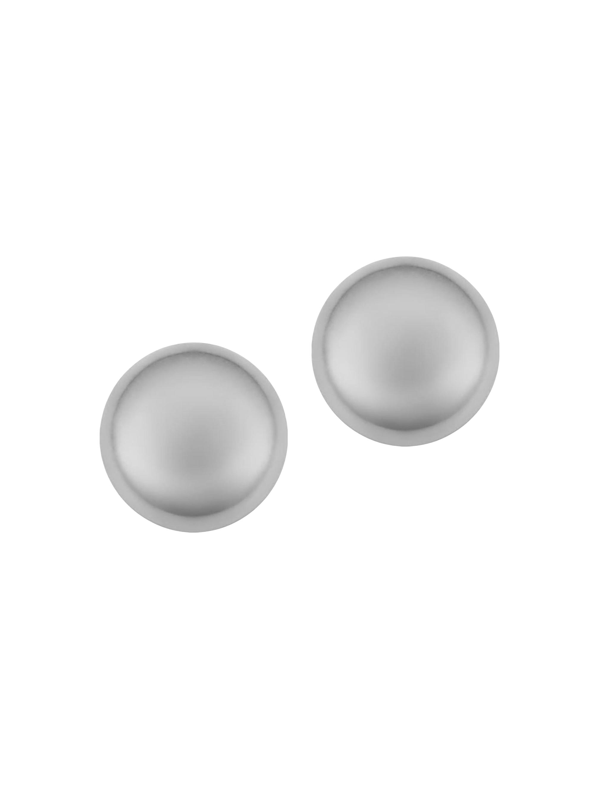 Oradina Women's 14K White Gold Buttoned Up Studs - White Gold