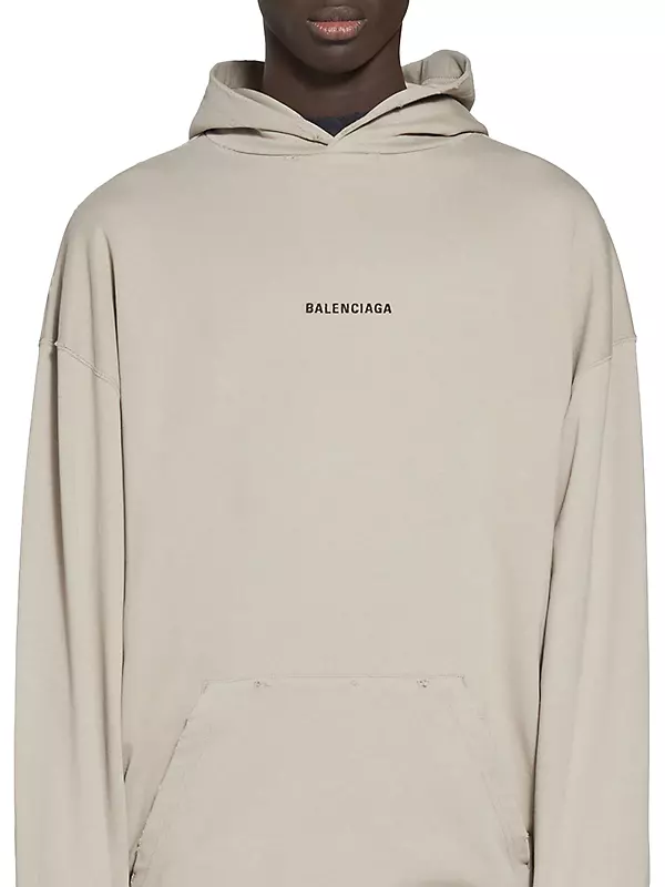 Balenciaga Back Hoodie Medium Fit in Grey