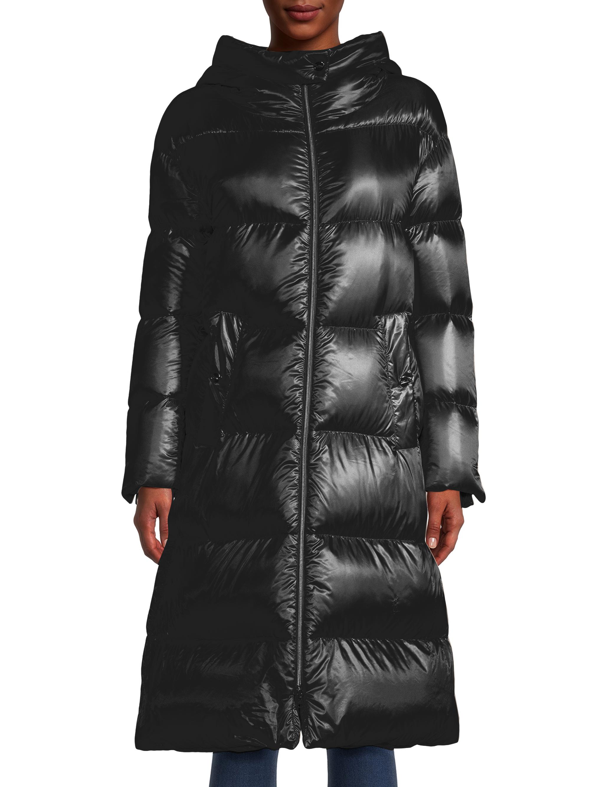 Herno high-shine long padded coat - Black