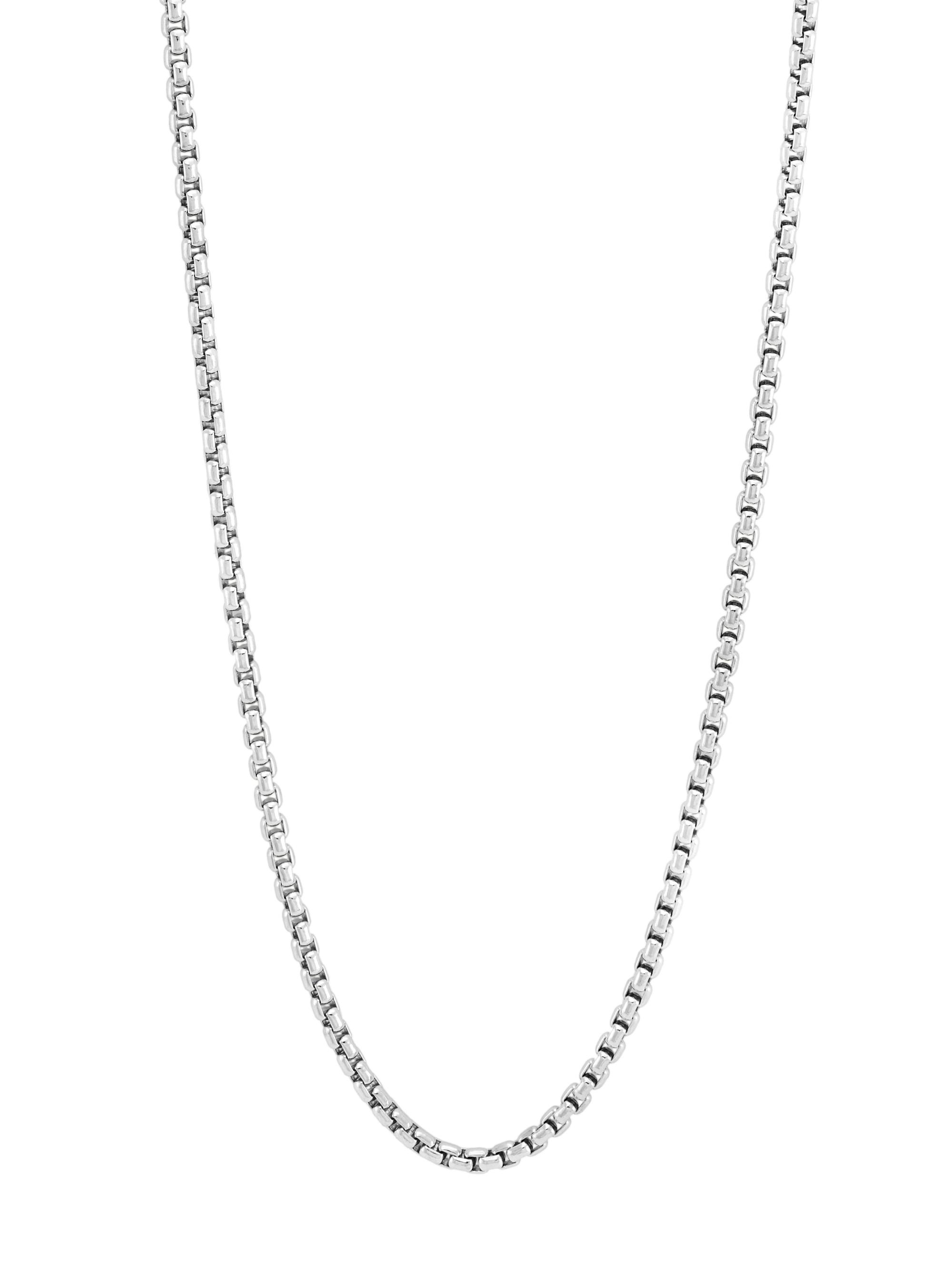 Saks Fifth Avenue Collection Men's COLLECTION Sterling Silver Polished Lite Round Box Chain Necklace - Silver
