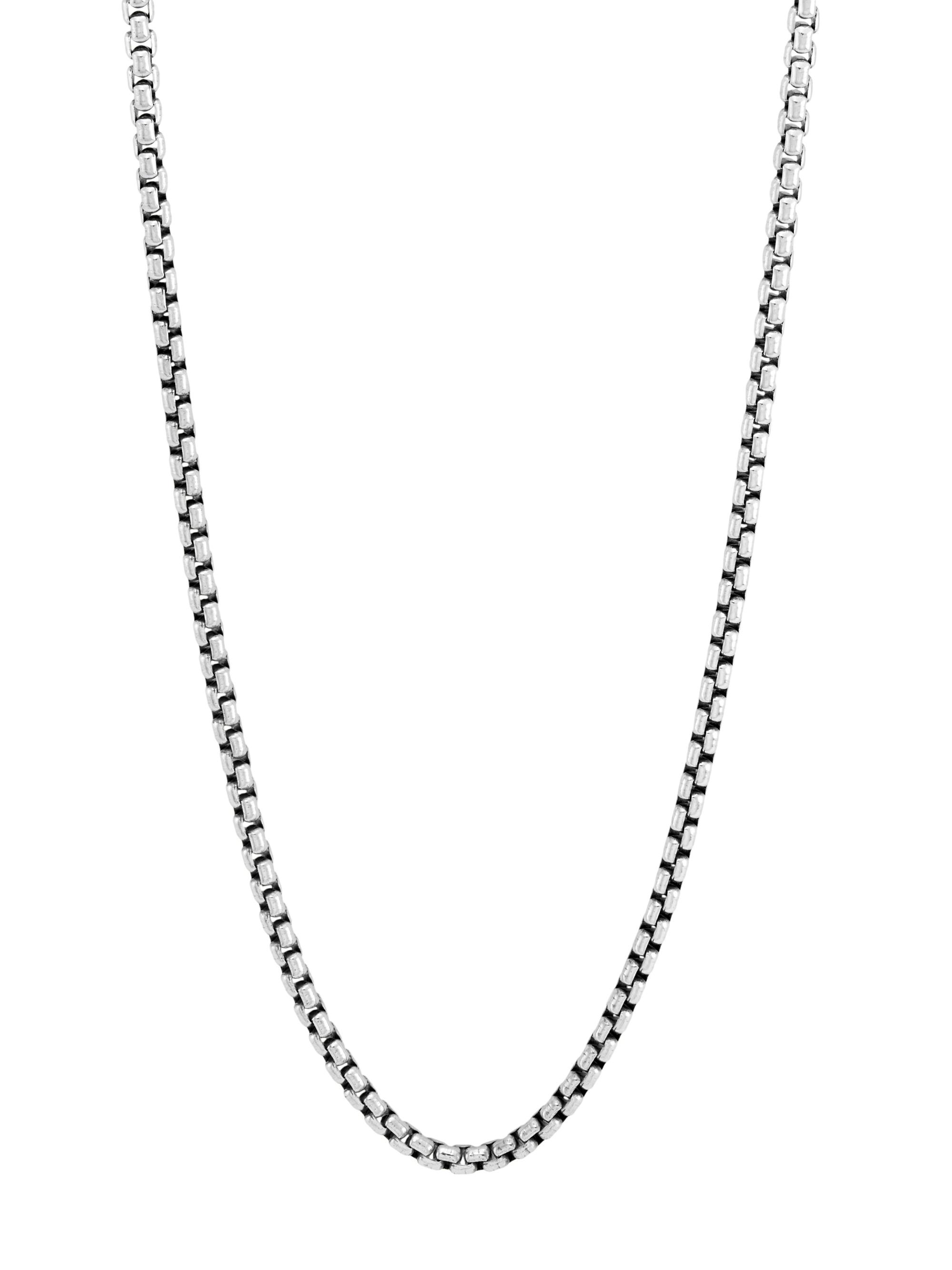 Saks Fifth Avenue Collection Men's COLLECTION Sterling Silver Shiny Lite Round Box Chain Necklace - Silver