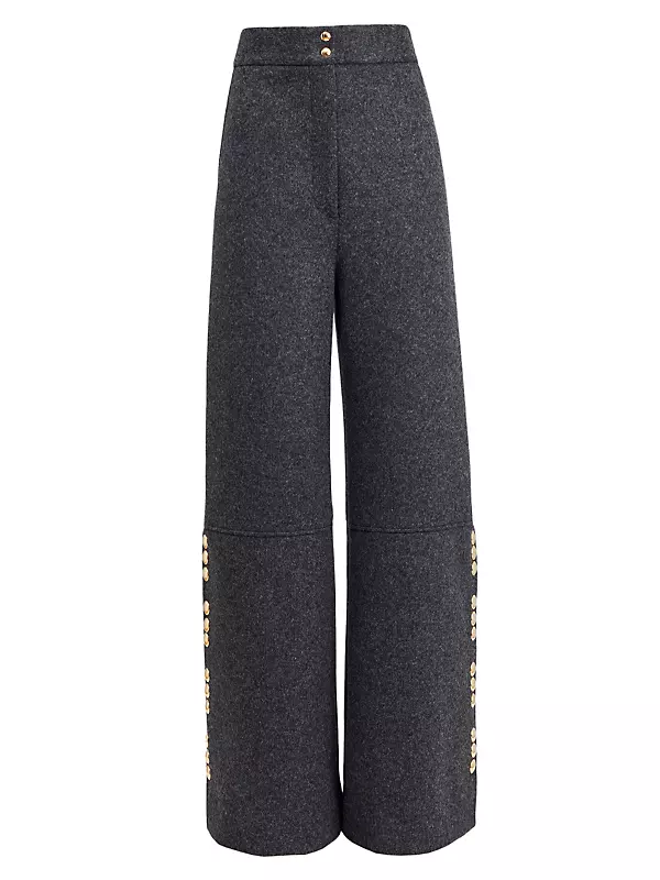 Krisla Wool-Blend Buttoned Pants