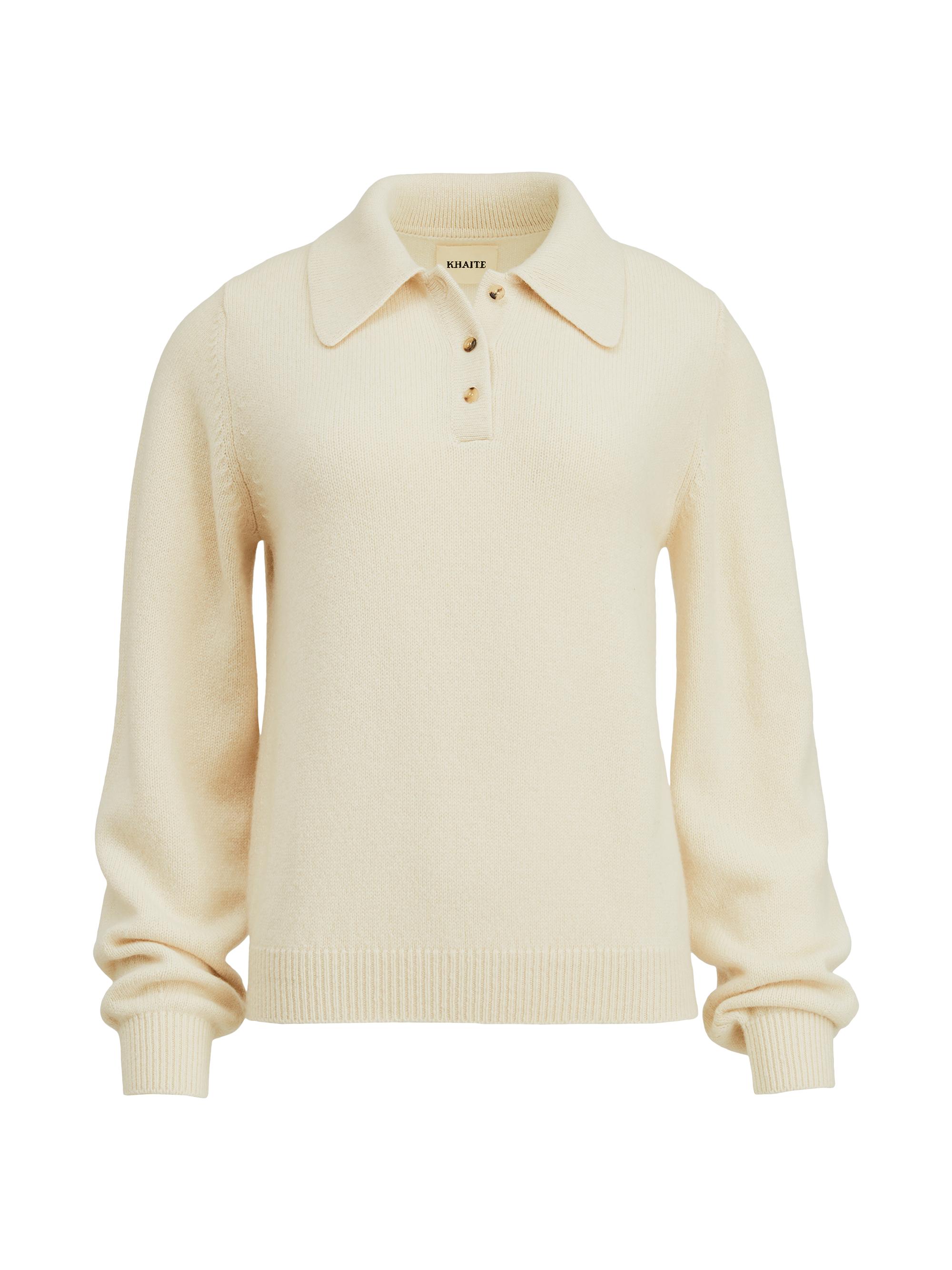 KHAITE Joey button-placket cashmere jumper - 200