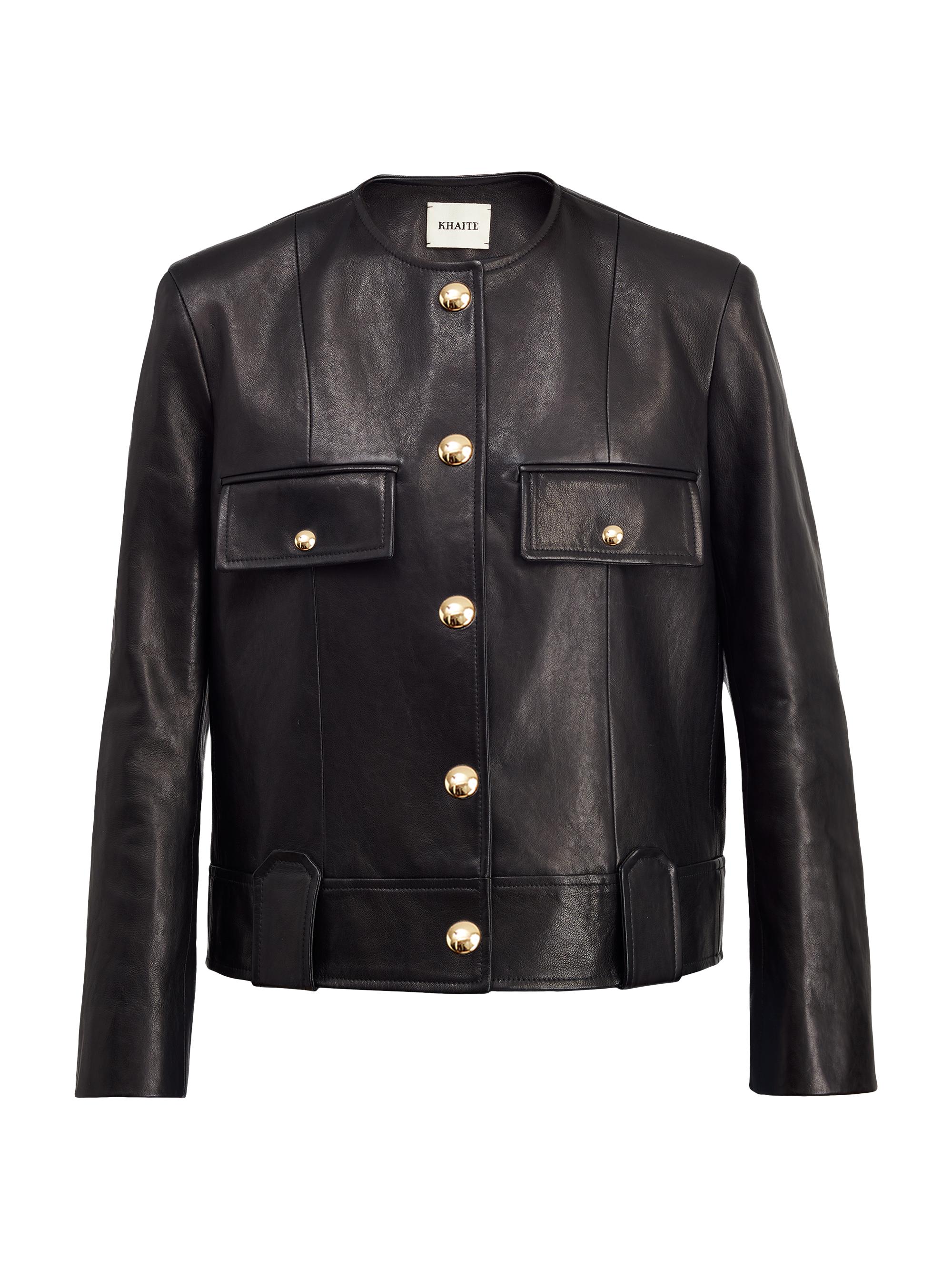 Khaite Women's Laybin Leather Jacket - Black