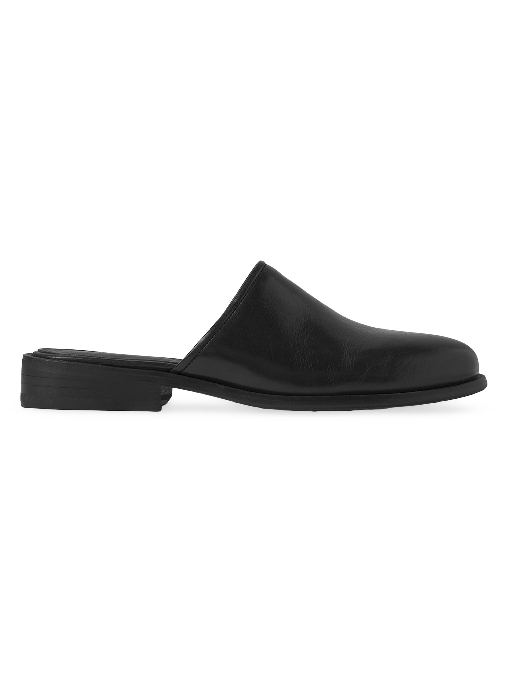 Lemaire Men's Square Leather Mules - Black